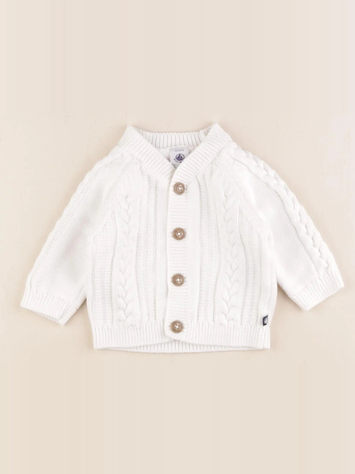 Petit Bateau - gilet blanc - 6 mois