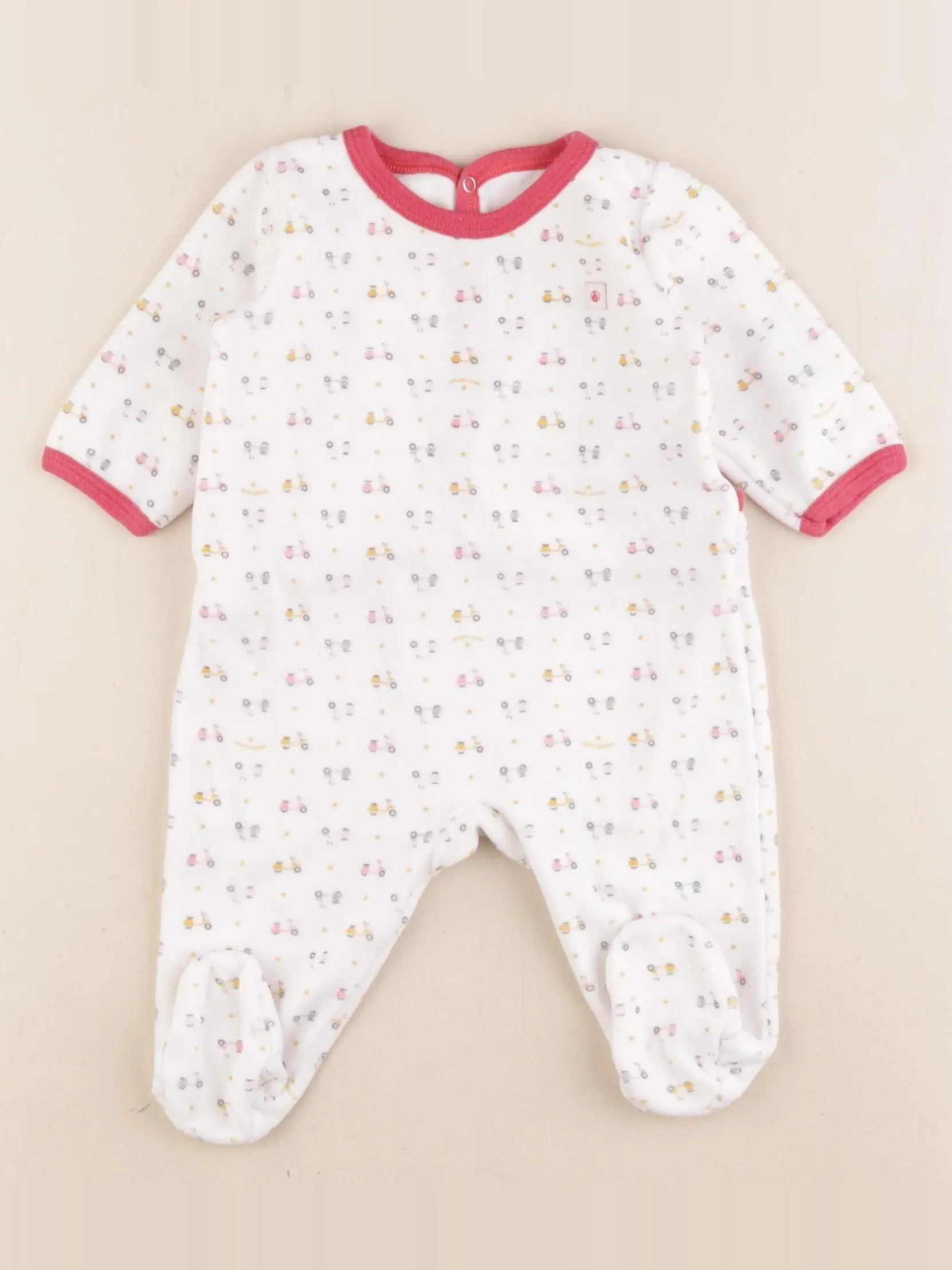 Petit Bateau - pyjama velours blanc - 3 mois