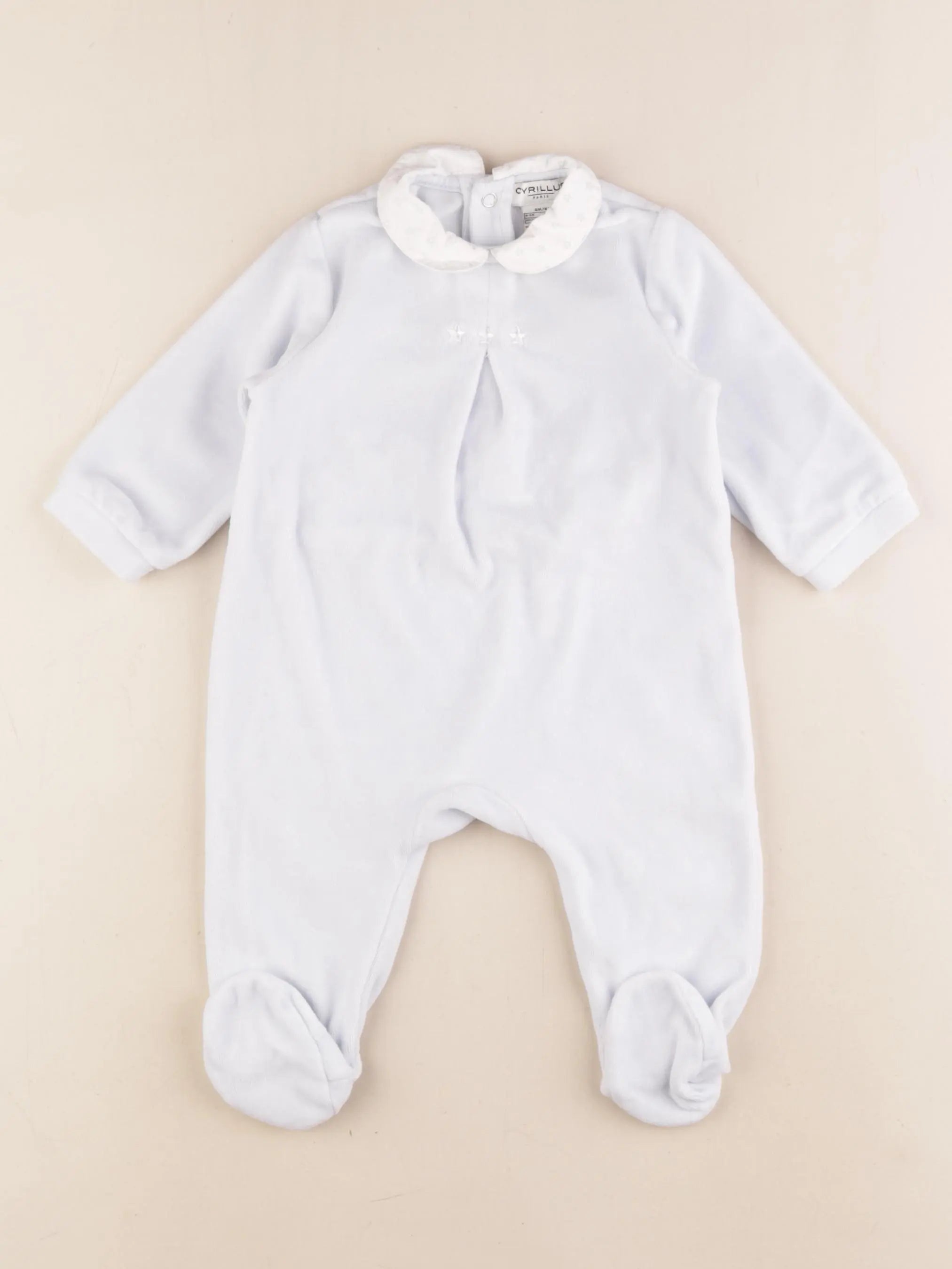 Cyrillus - pyjama velours blanc - 6 mois