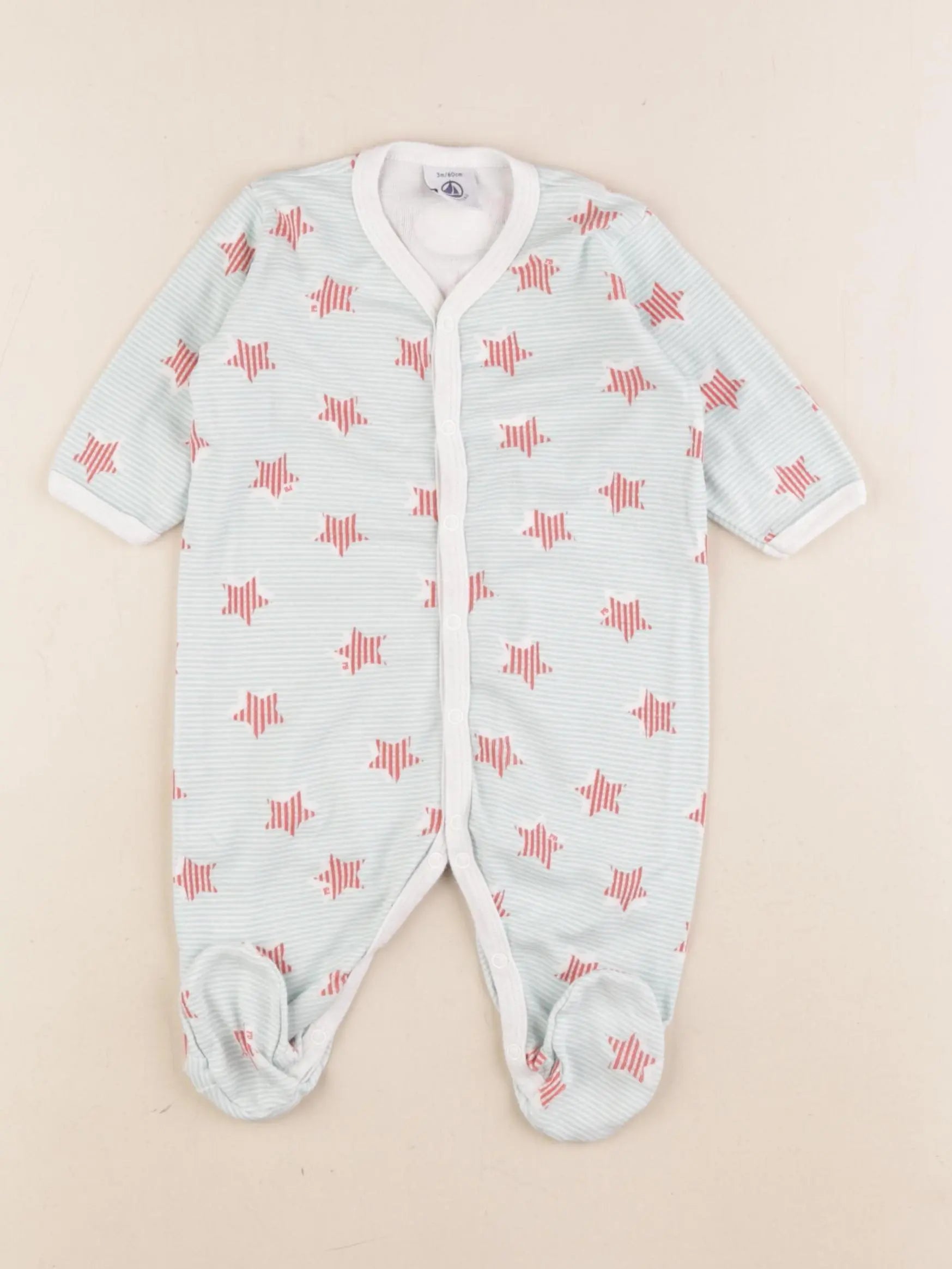 Petit Bateau - pyjama coton vert - 3 mois