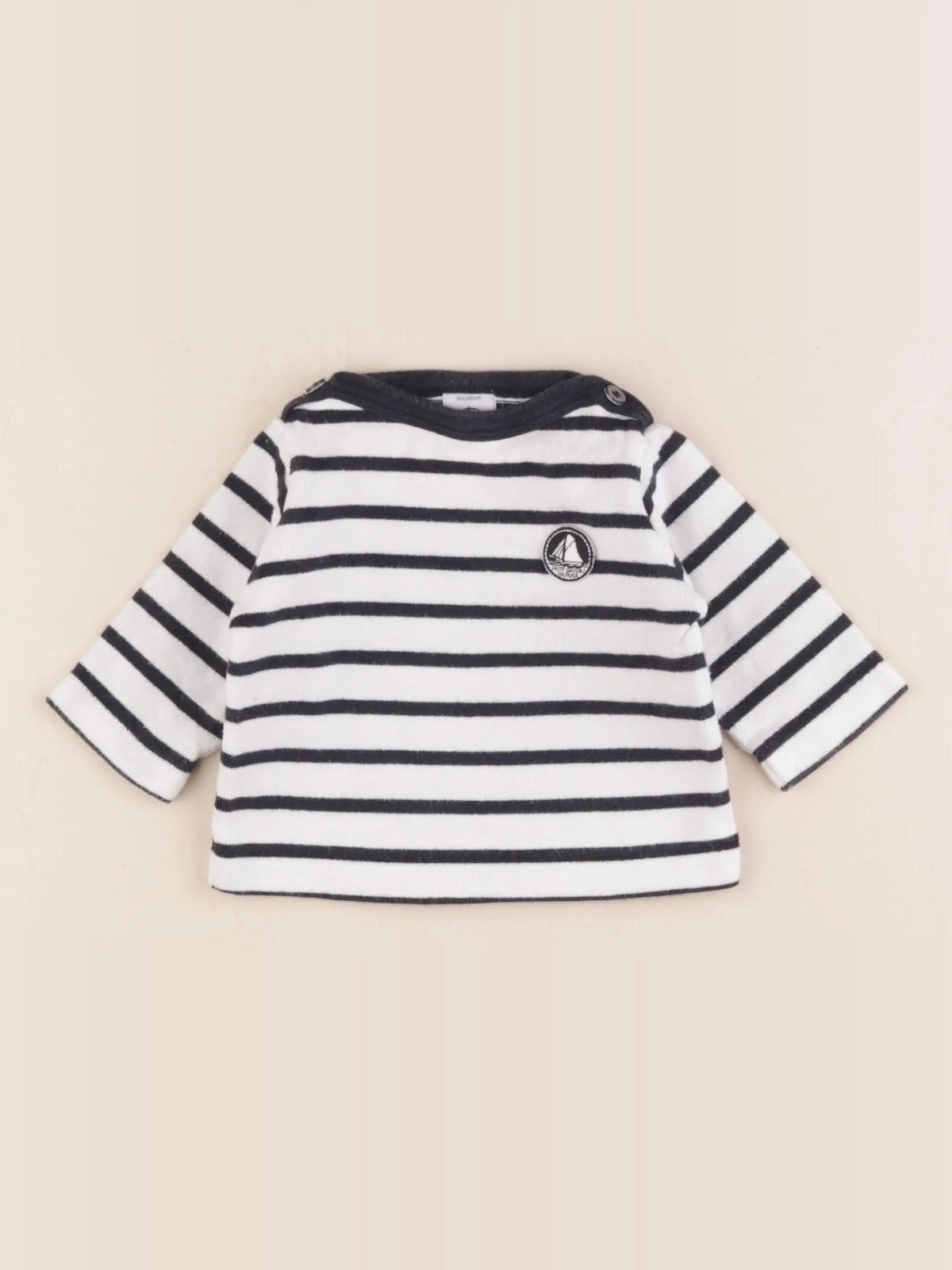 Petit Bateau - tee-shirt bleu, blanc - 3 mois