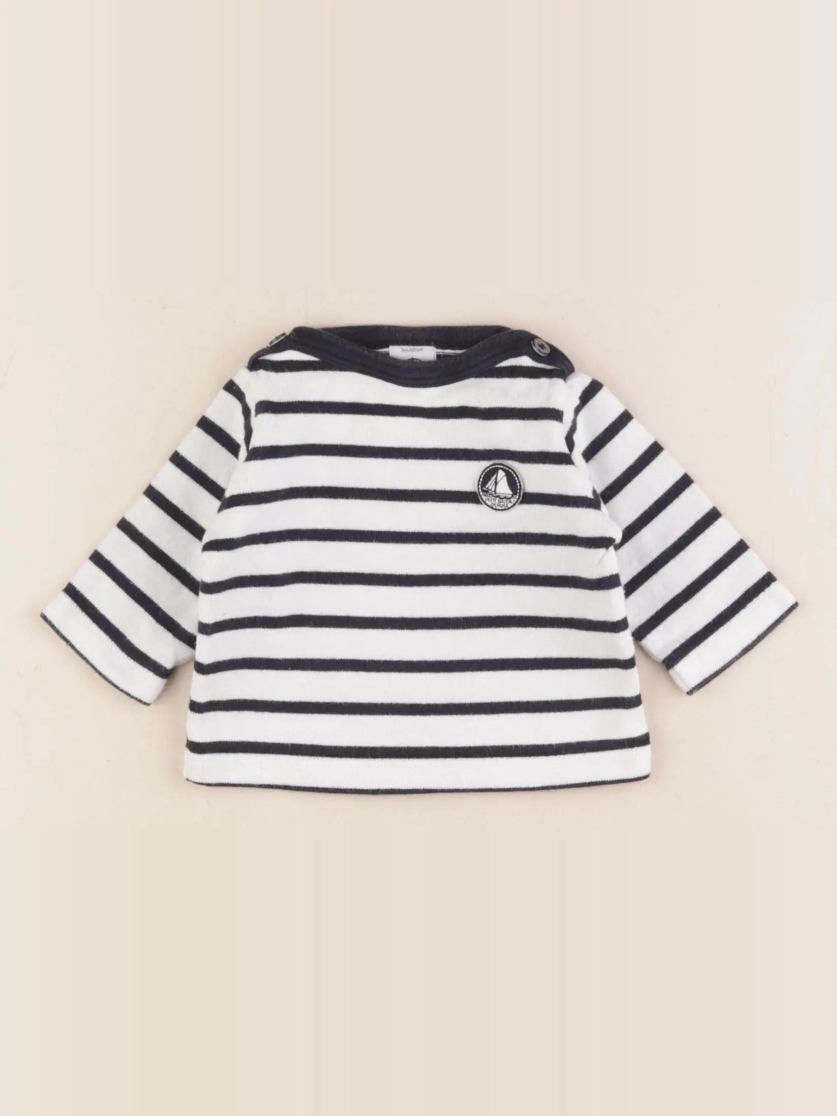 Petit Bateau - tee-shirt bleu, blanc - 3 mois