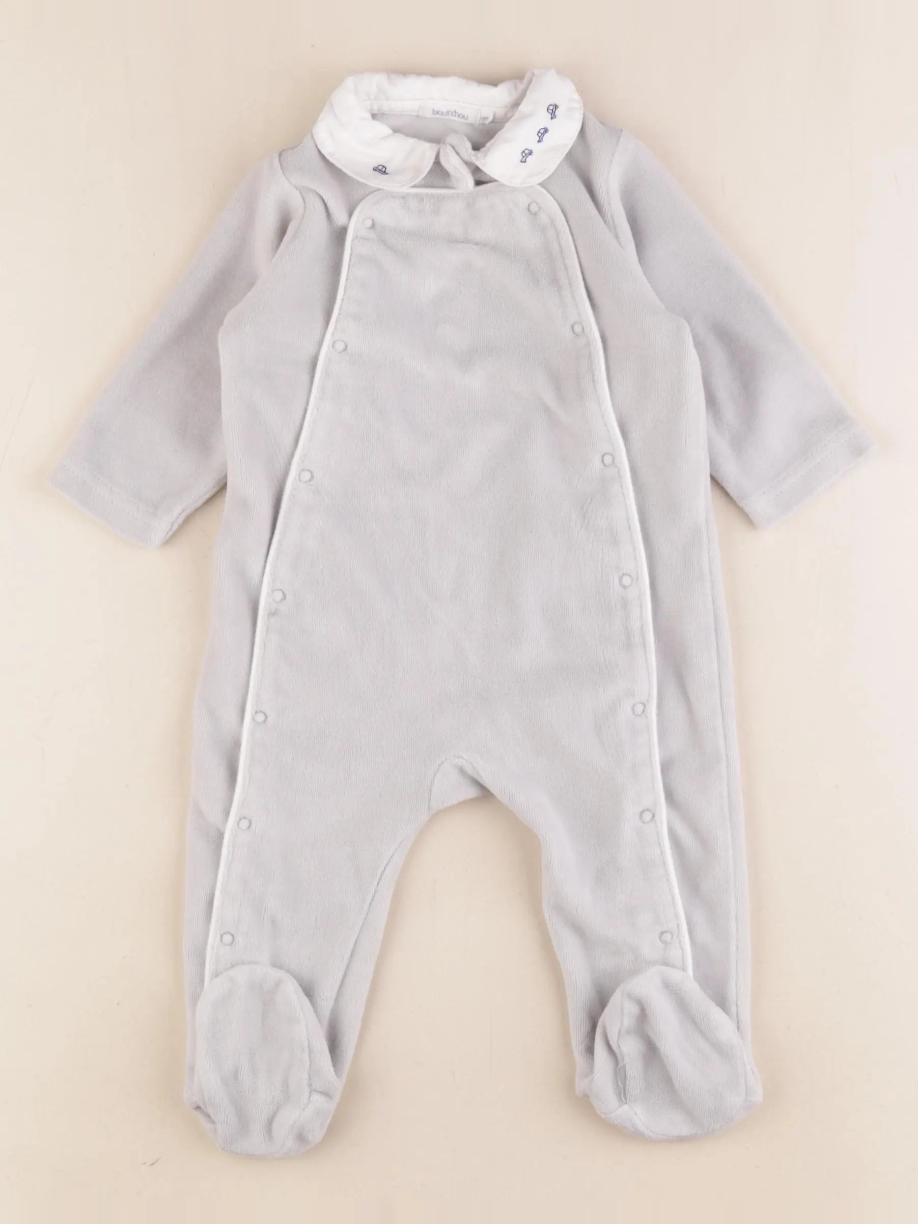 Boutchou - pyjama velours gris - 6 mois