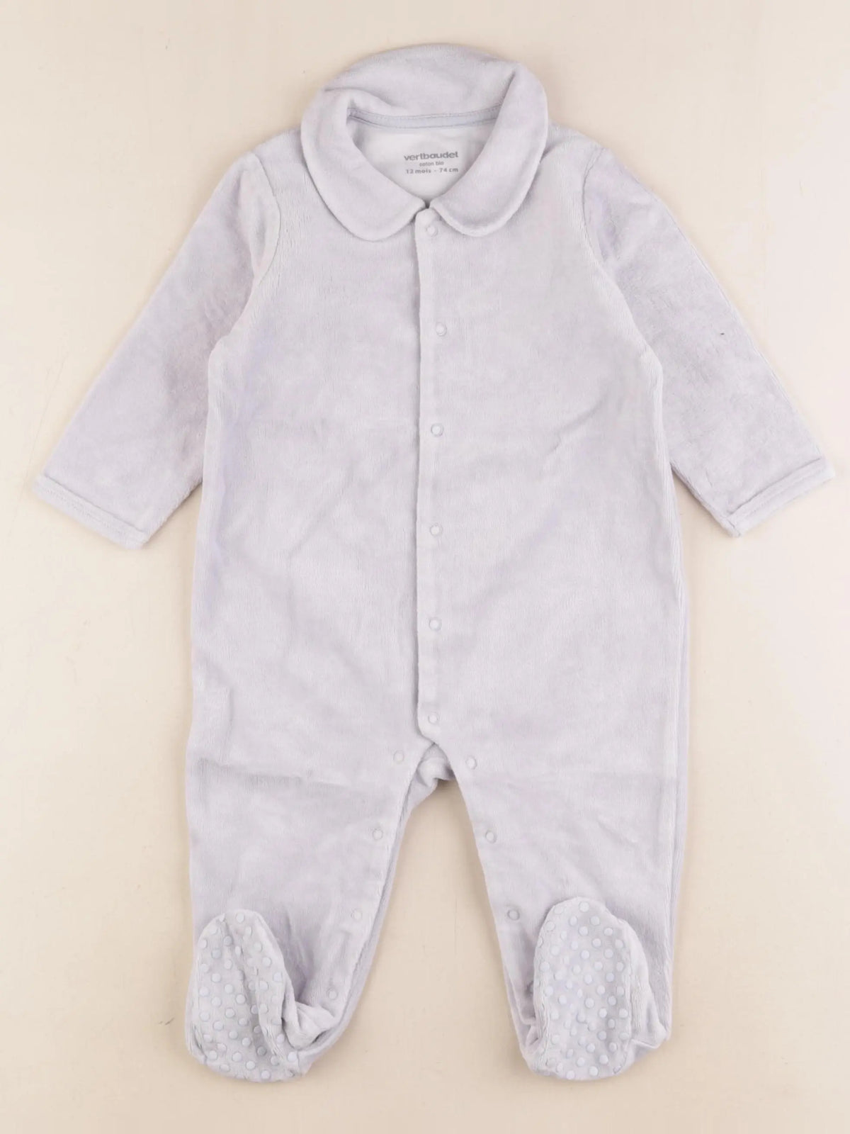 Vertbaudet - pyjama velours bleu - 12 mois