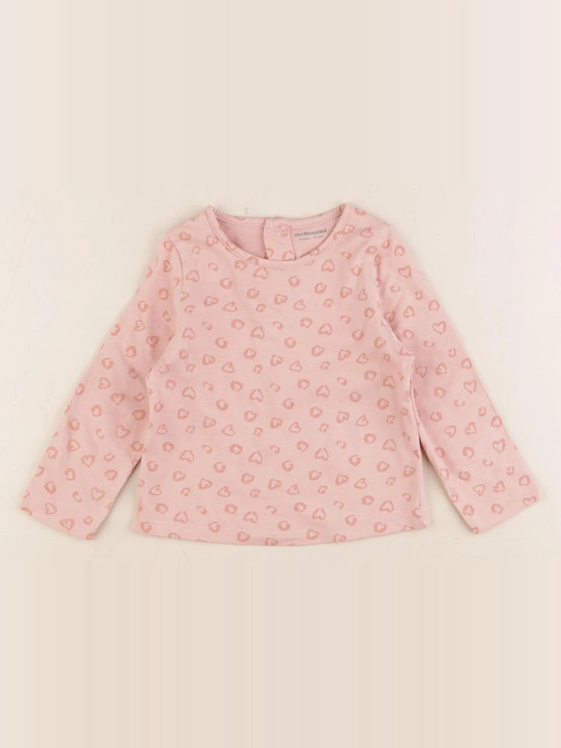Vertbaudet - tee-shirt rose - 9 mois