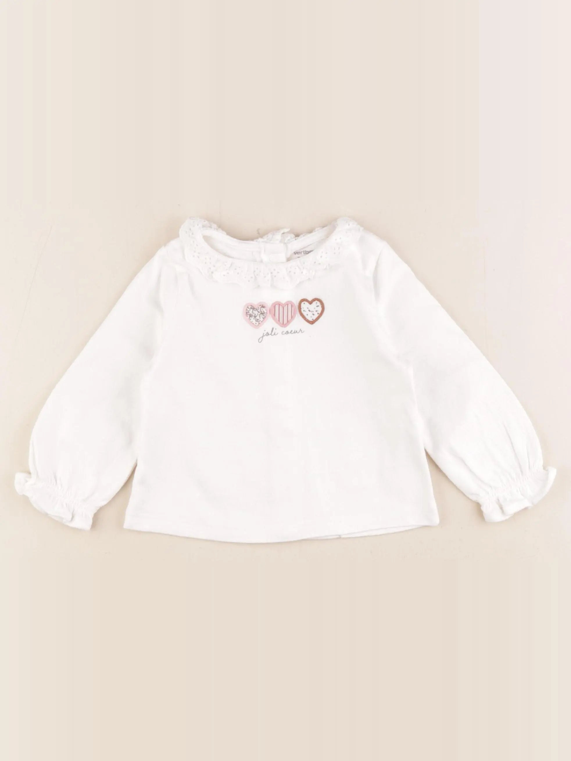 Vertbaudet - tee-shirt blanc - 9 mois