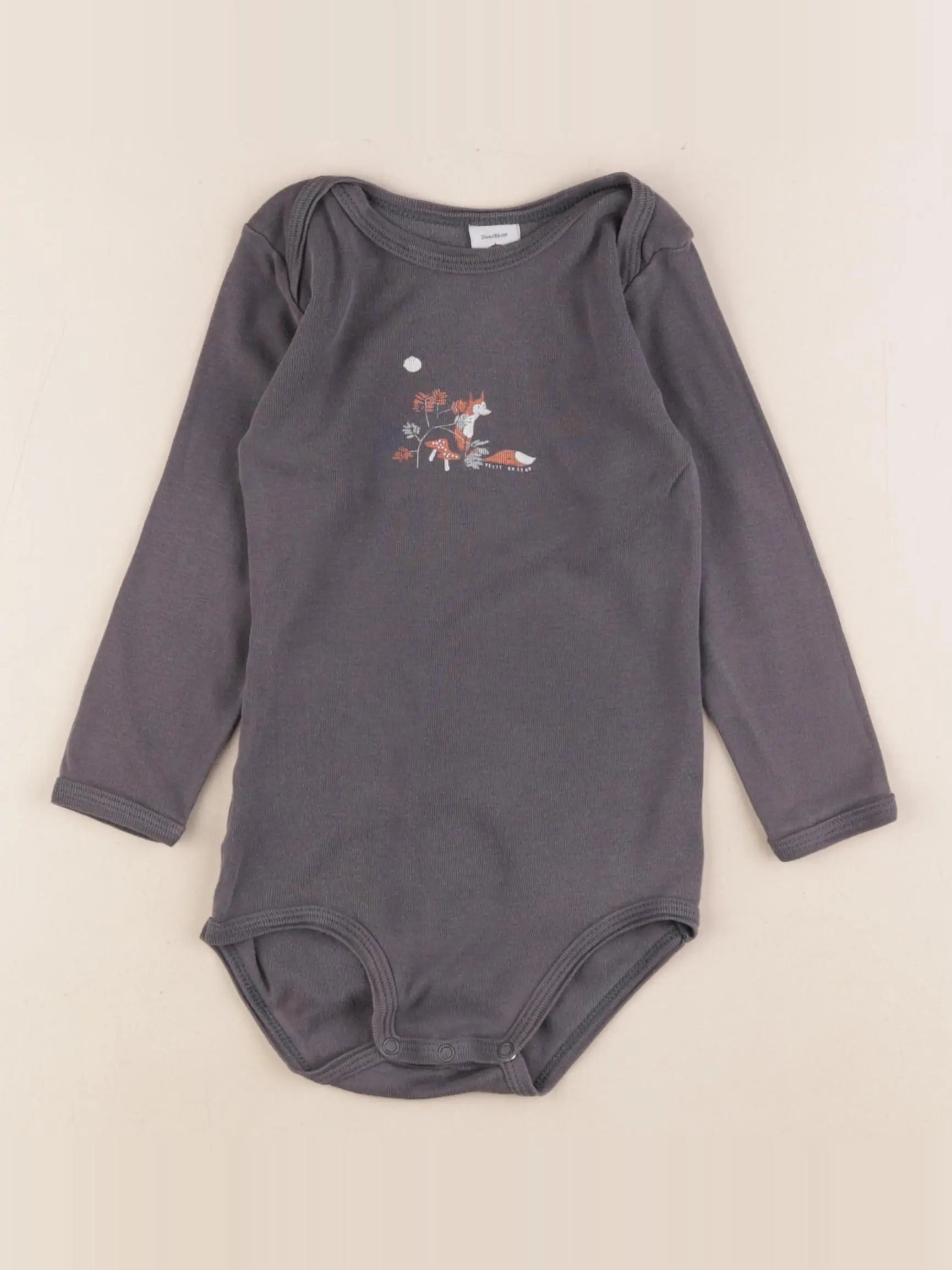 Petit Bateau - body gris - 24 mois