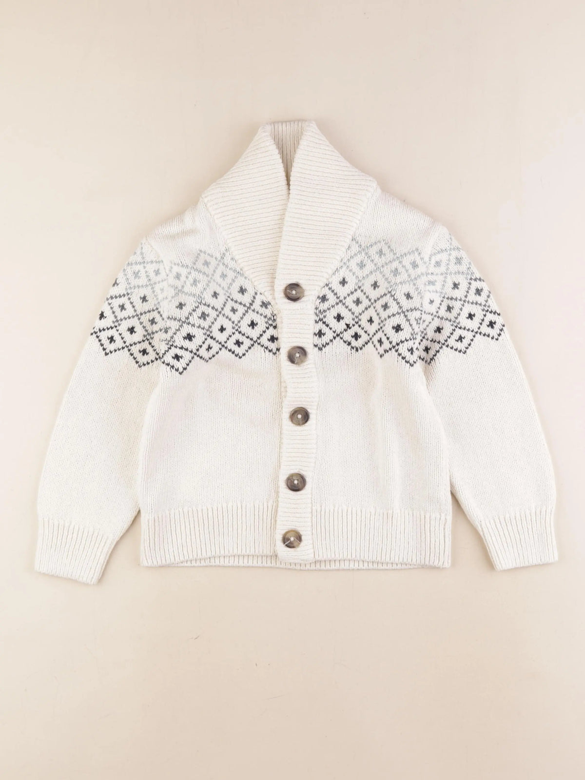 Vertbaudet - gilet beige, bleu - 6 ans