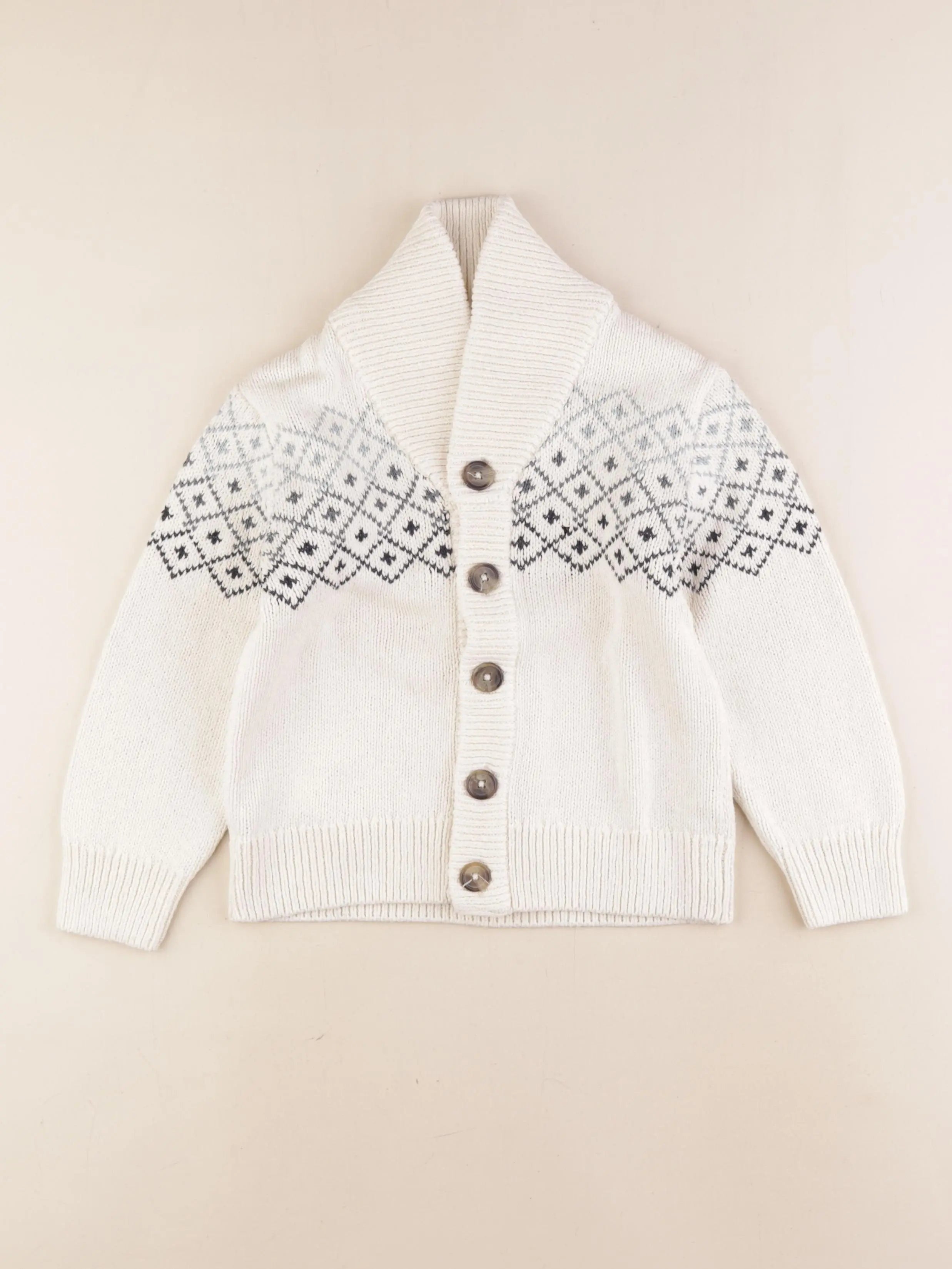Vertbaudet - gilet beige, bleu - 6 ans