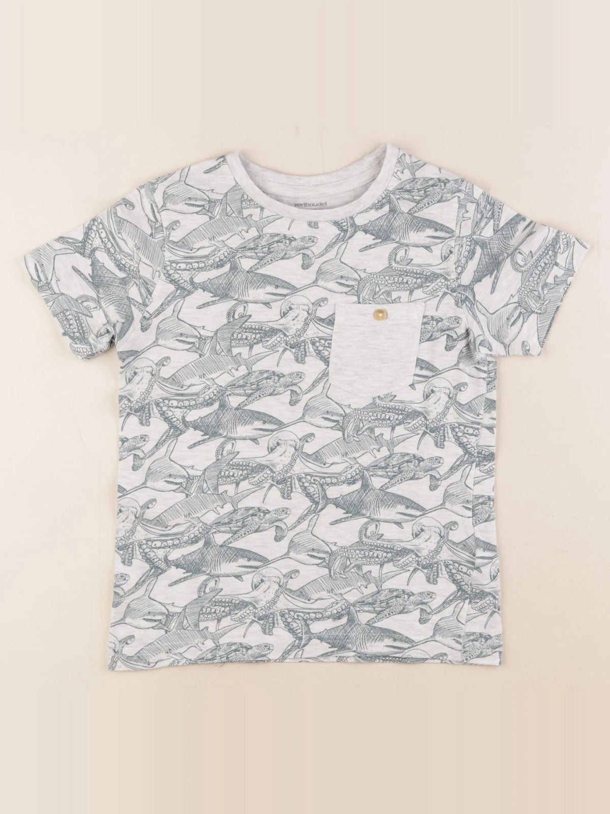 Vertbaudet - tee-shirt gris - 6 ans