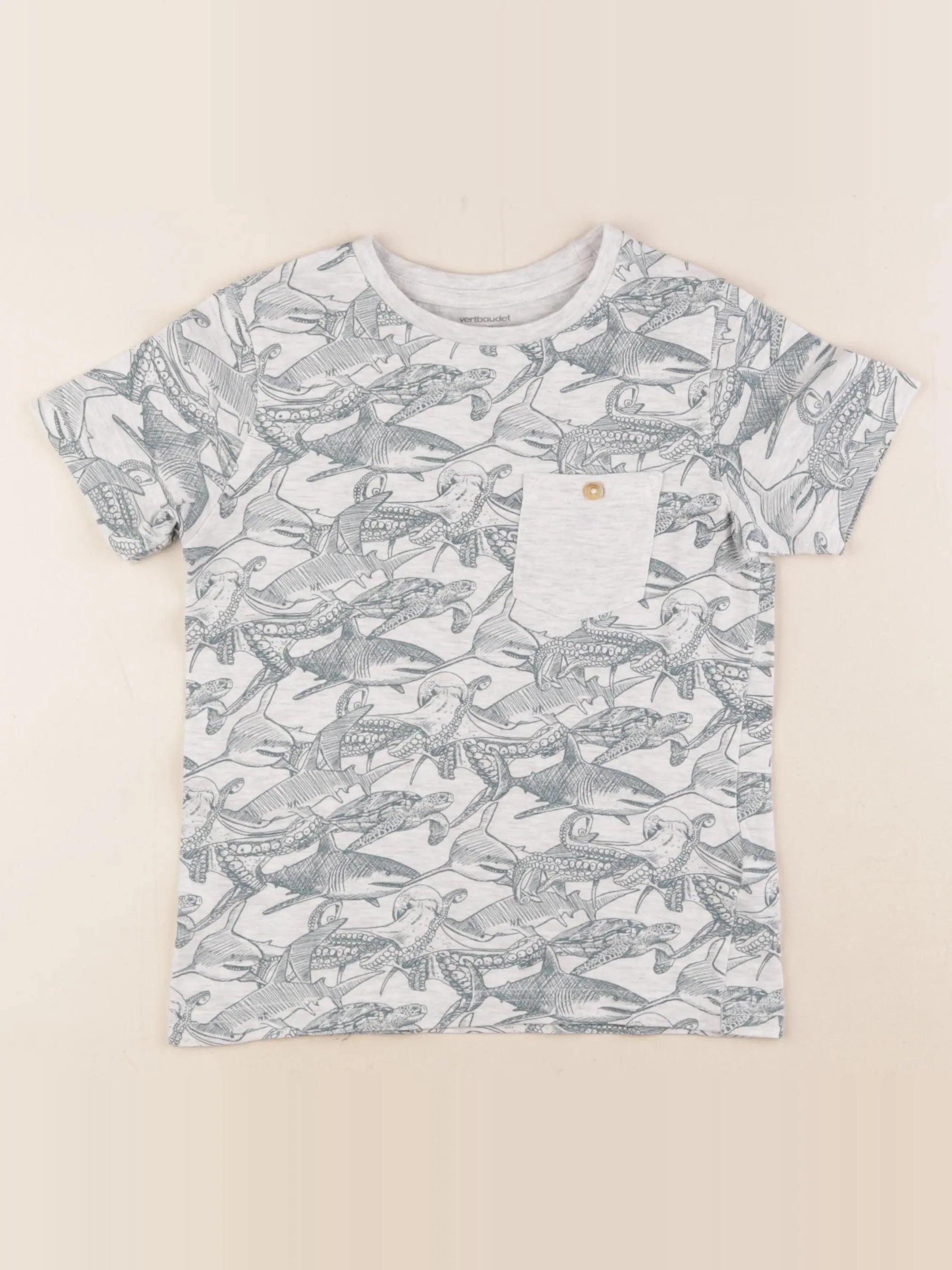 Vertbaudet - tee-shirt gris - 6 ans