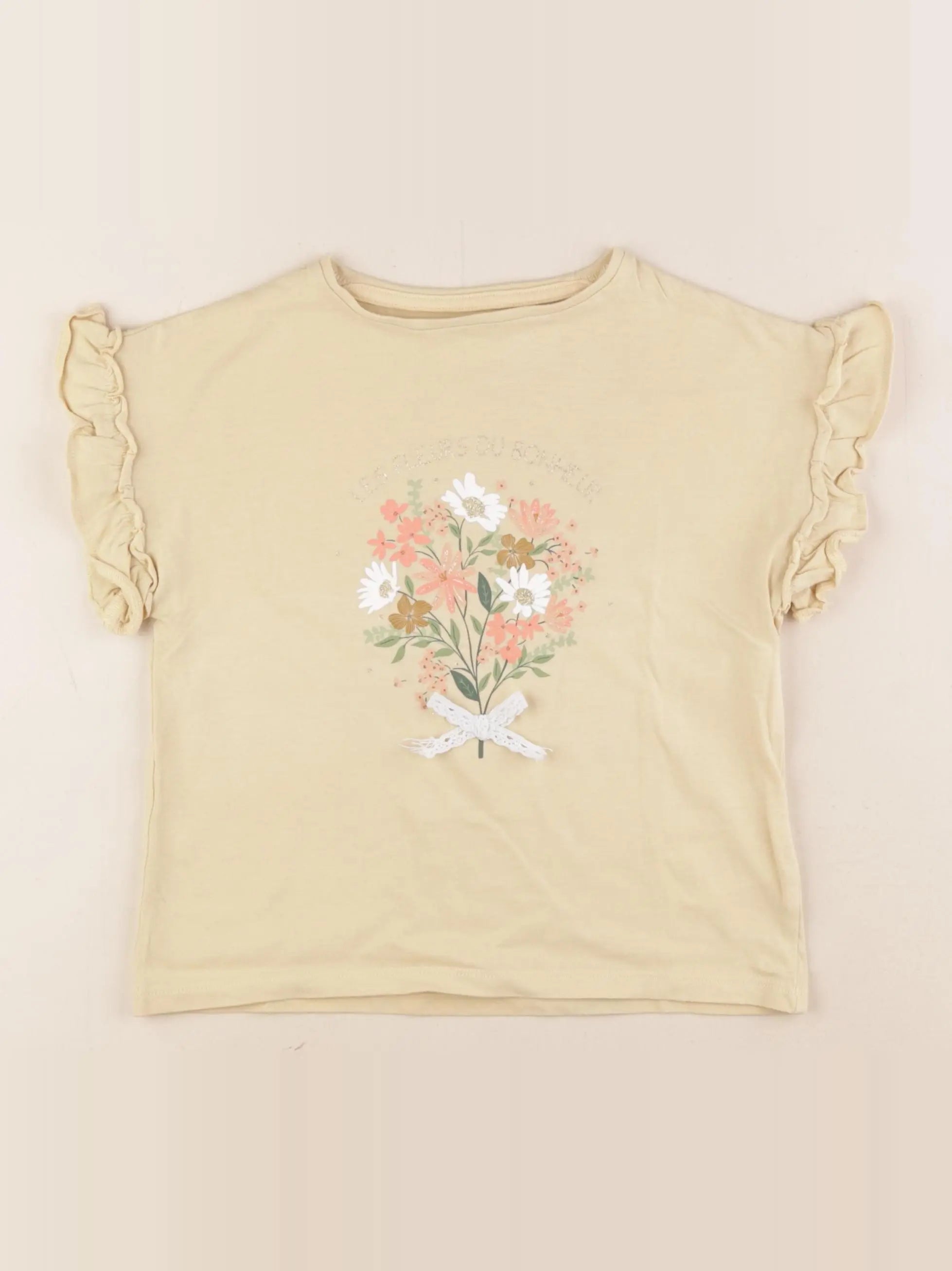 Vertbaudet - tee-shirt or, jaune - 6 ans