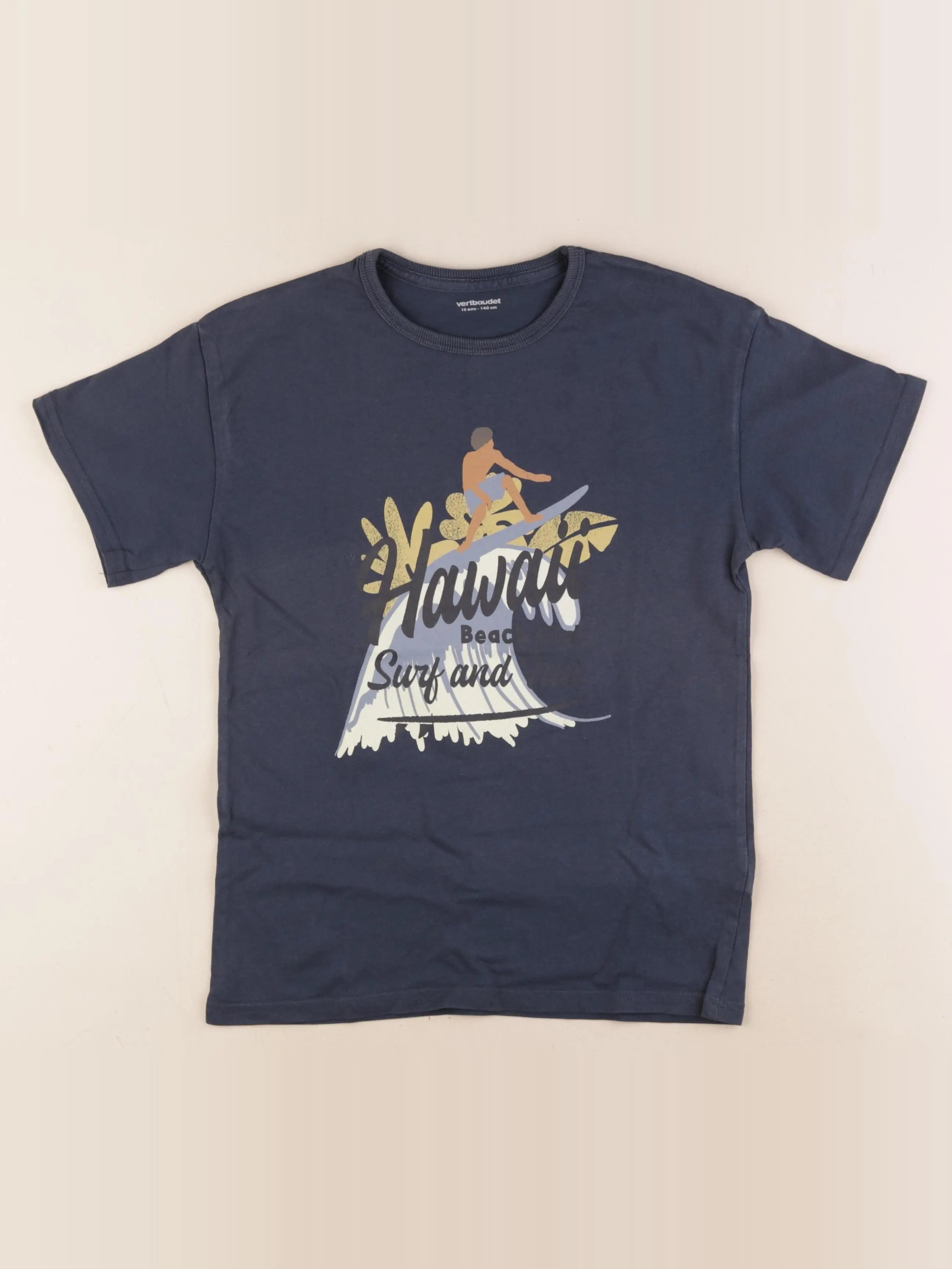 Vertbaudet - tee-shirt bleu - 10 ans