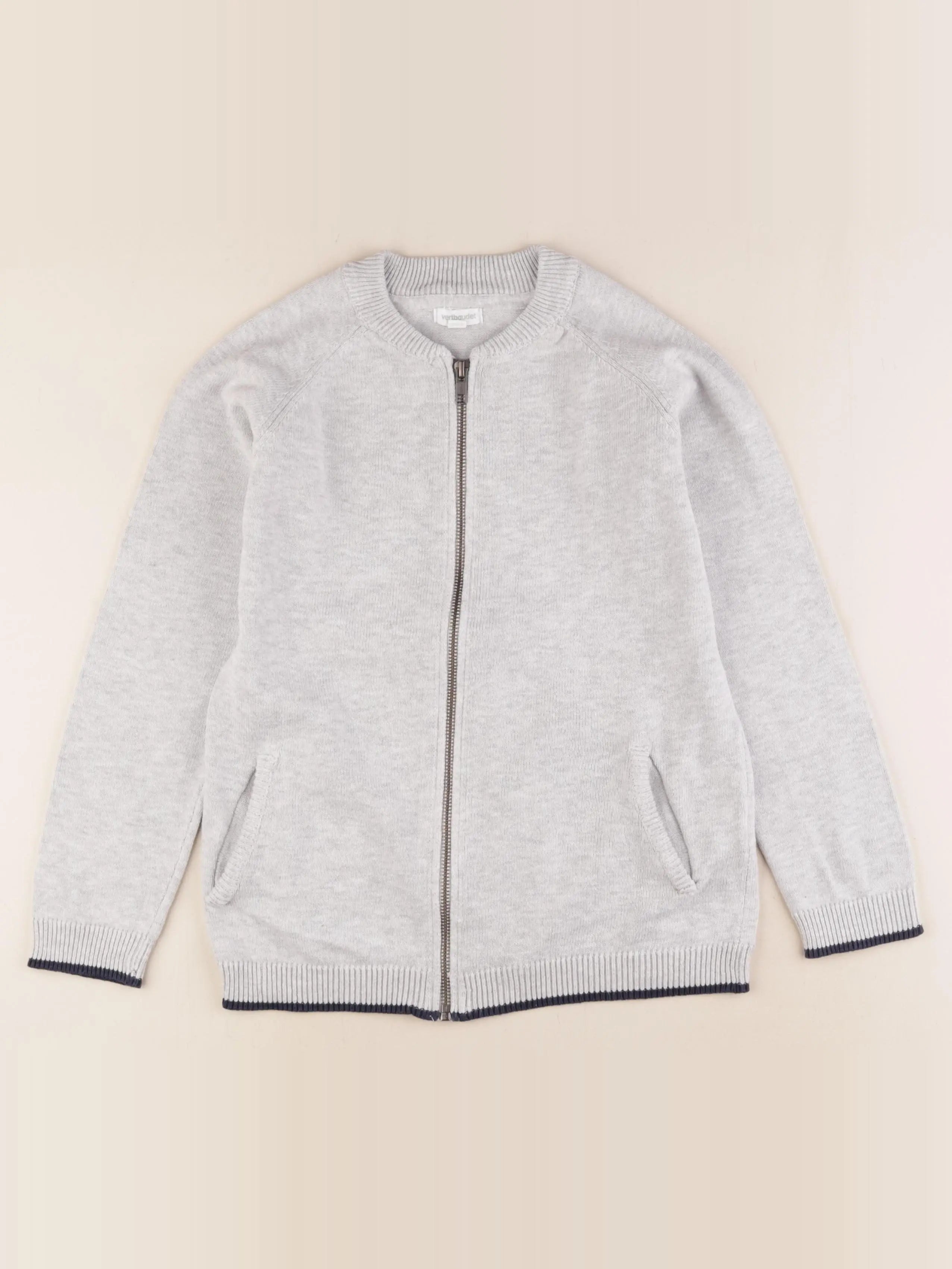 Vertbaudet - gilet gris - 10 ans