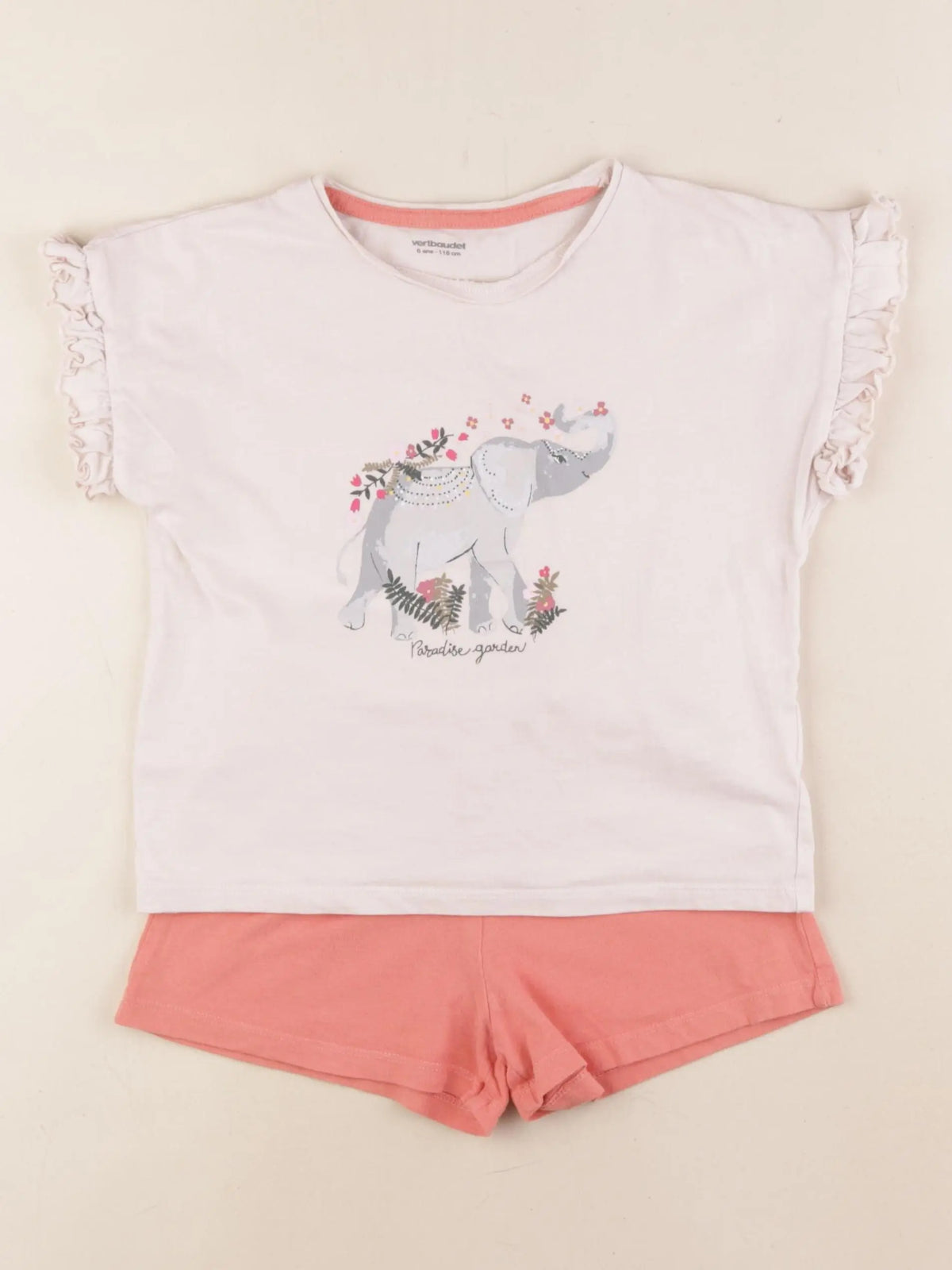Vertbaudet - pyjama coton rose - 6 ans