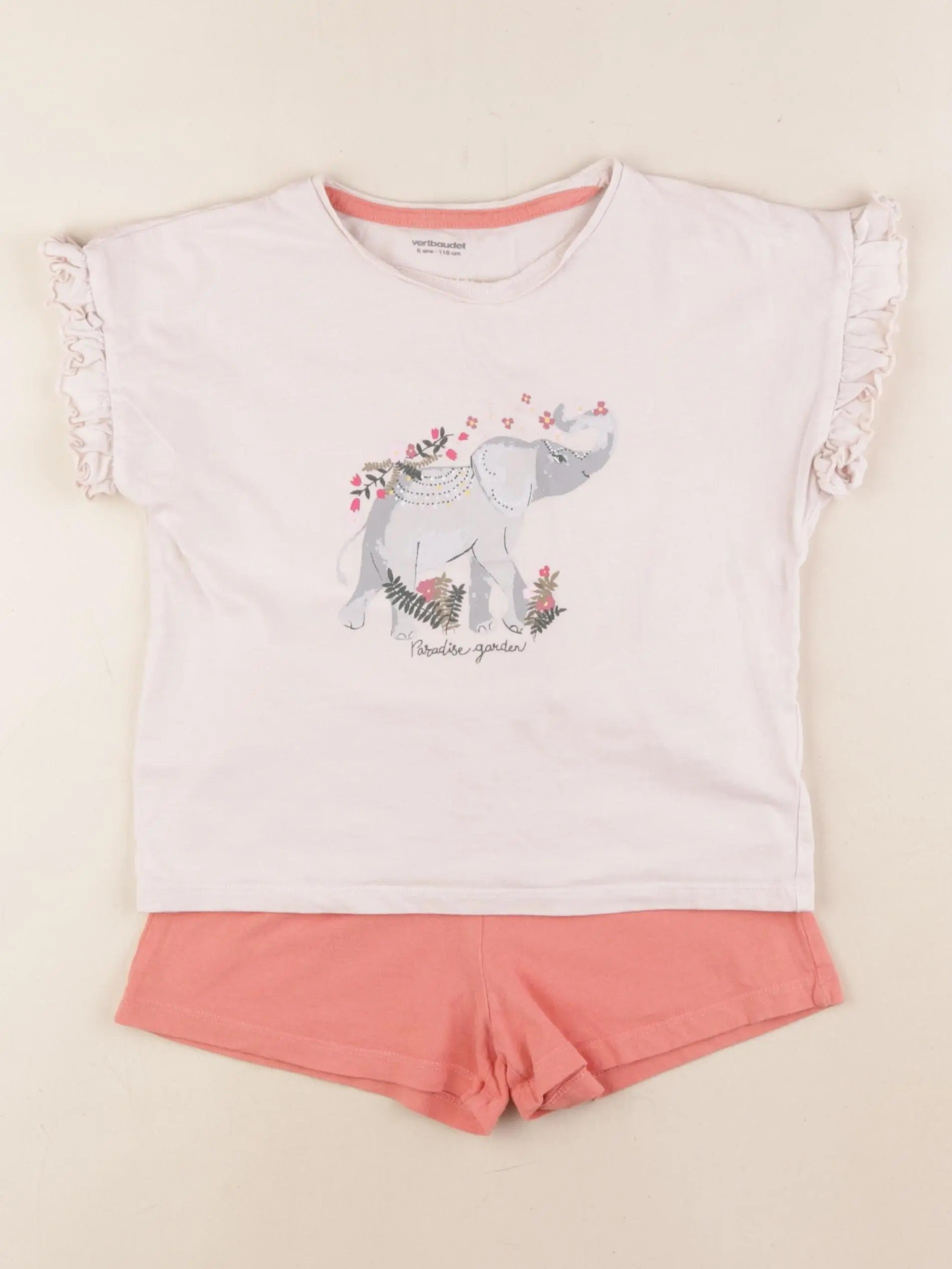Vertbaudet - pyjama coton rose - 6 ans