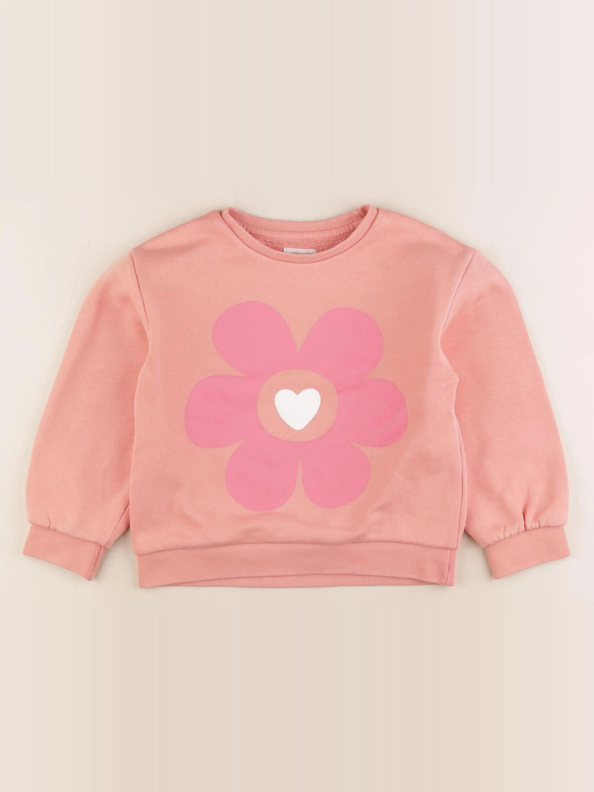 Vertbaudet - sweat rose - 6 ans