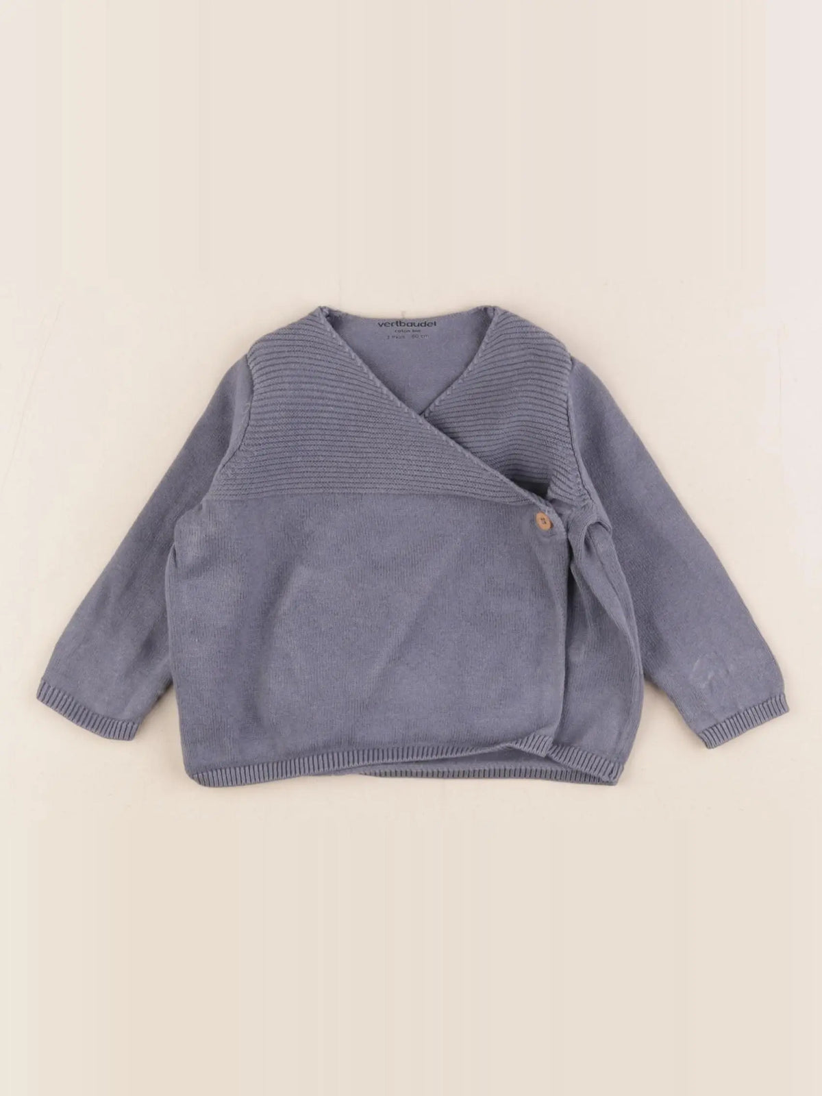 Vertbaudet - pull bleu - 3 mois