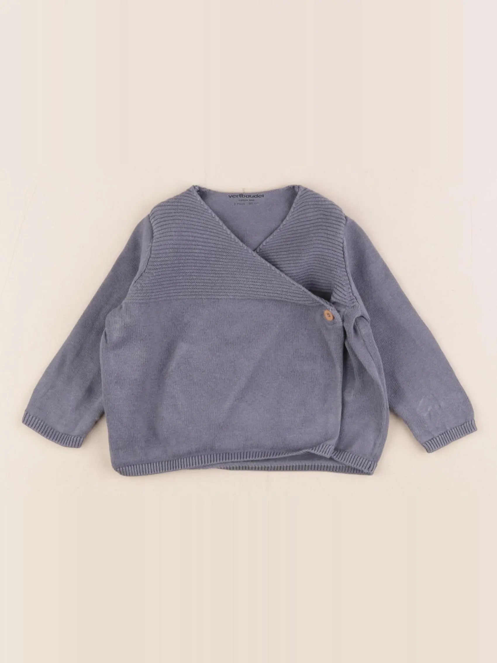 Vertbaudet - pull bleu - 3 mois