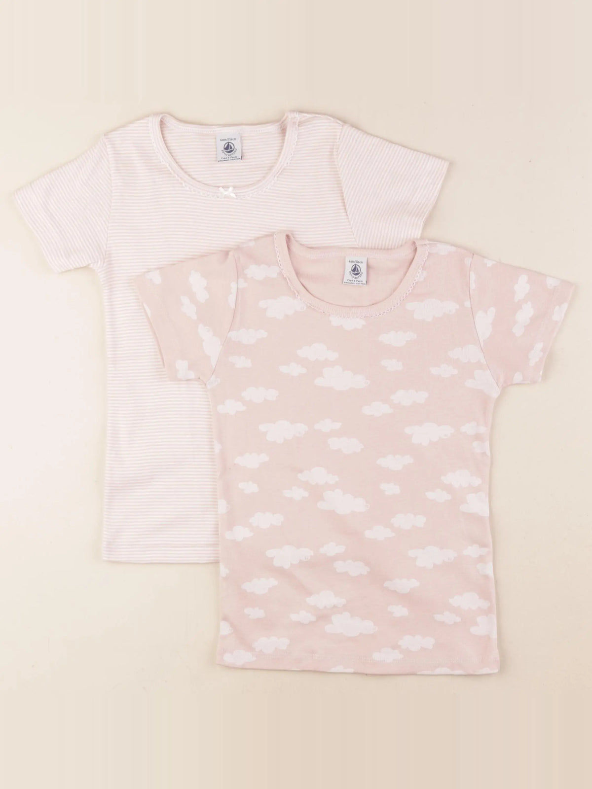 Petit Bateau - lot de 2 maillots de corps rose - 6 ans