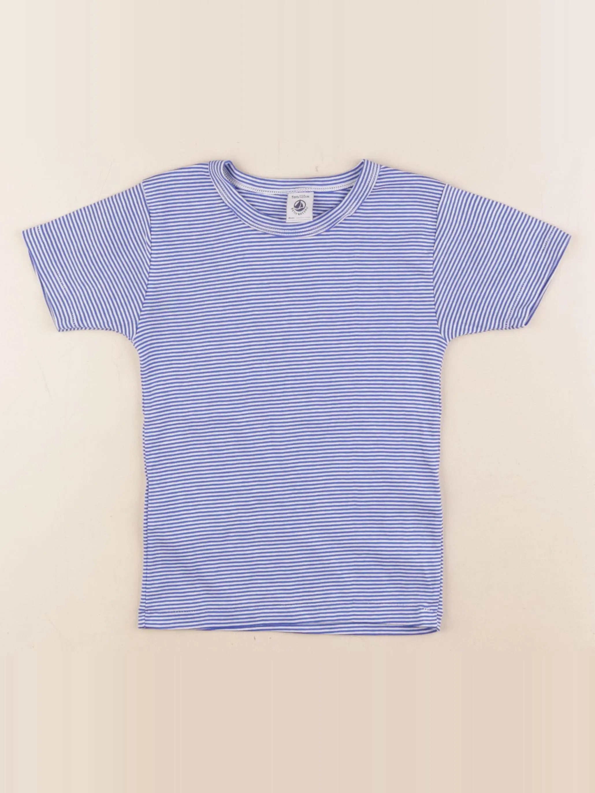Petit Bateau - maillot de corps bleu, blanc - 5 ans