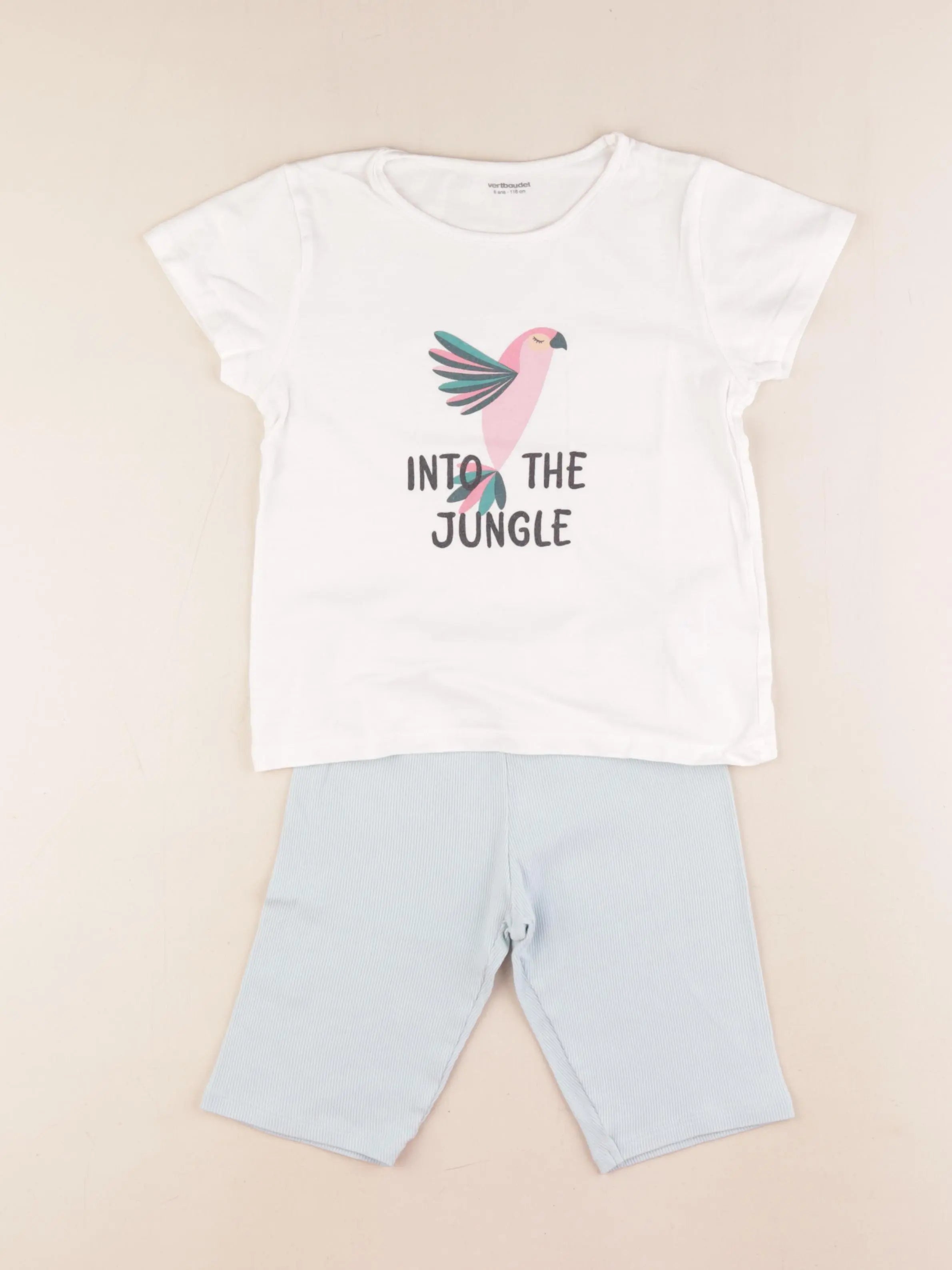 Vertbaudet - pyjama coton bleu, blanc - 6 ans