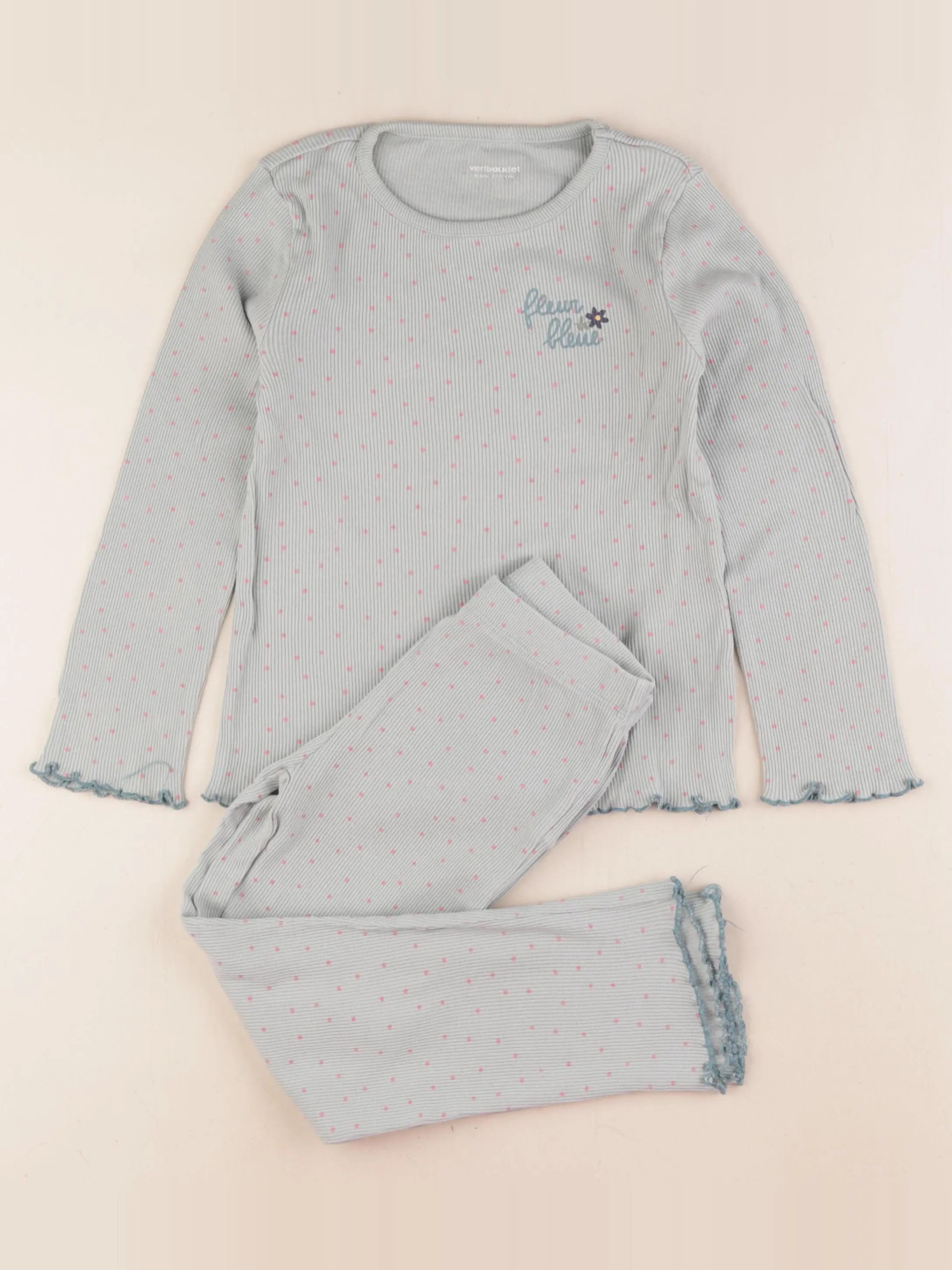 Vertbaudet - pyjama coton vert, rose - 6 ans