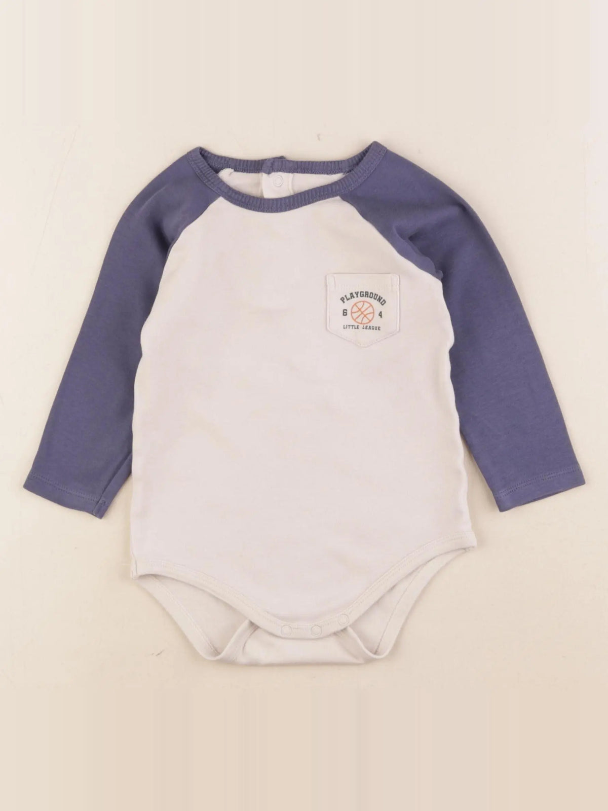 Vertbaudet - body bleu, blanc - 2 ans