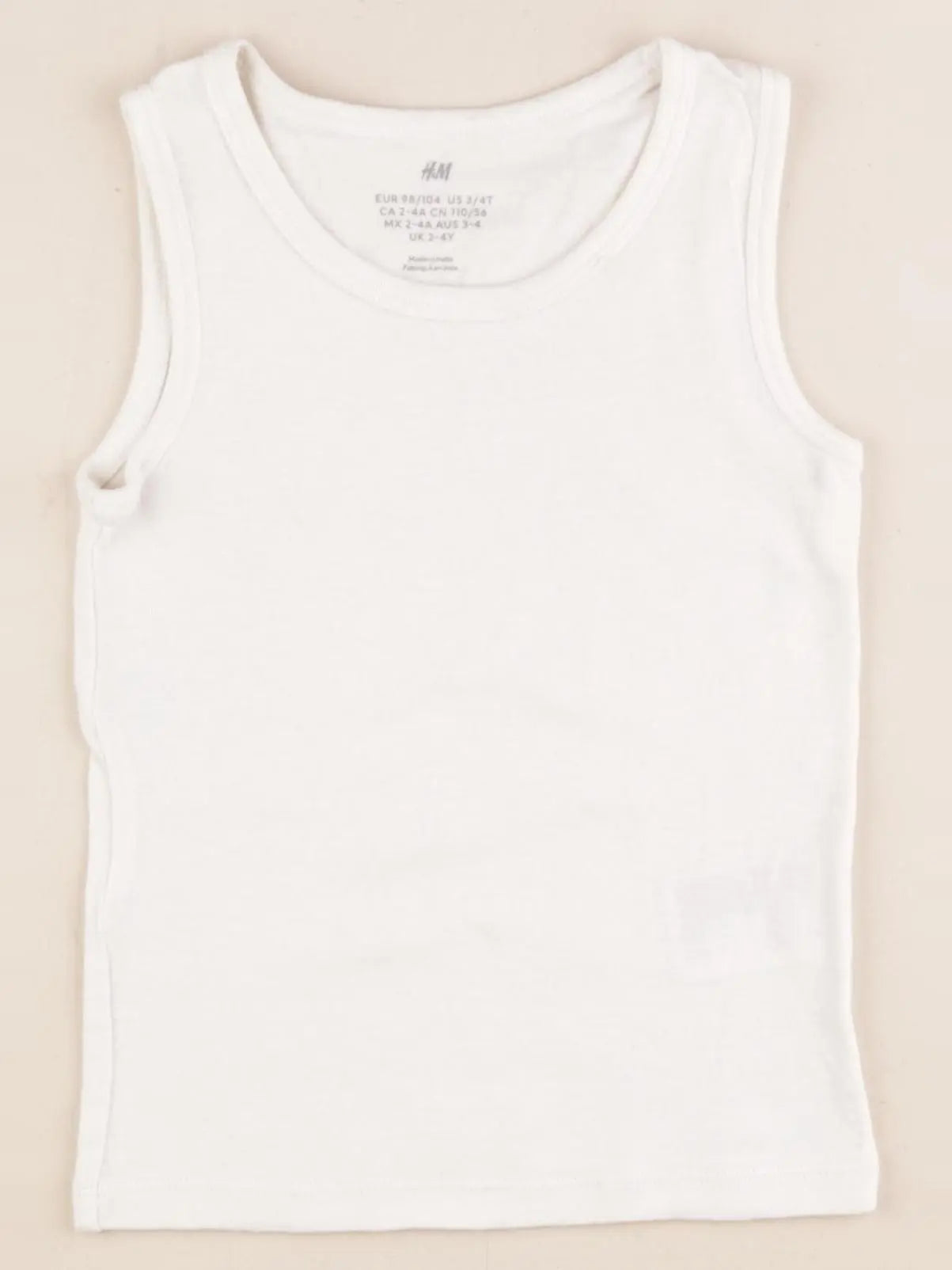H&M - maillot de corps blanc - 2/4 ans