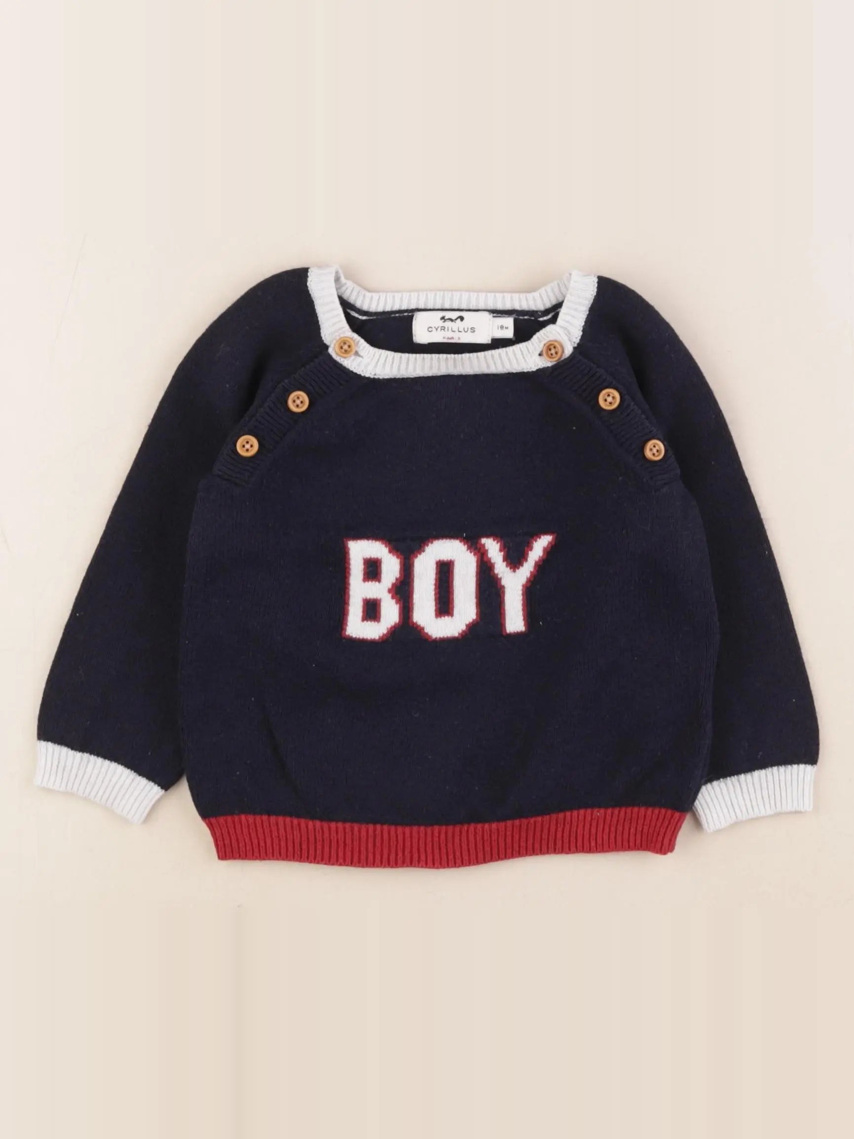 Cyrillus - pull bleu - 18 mois