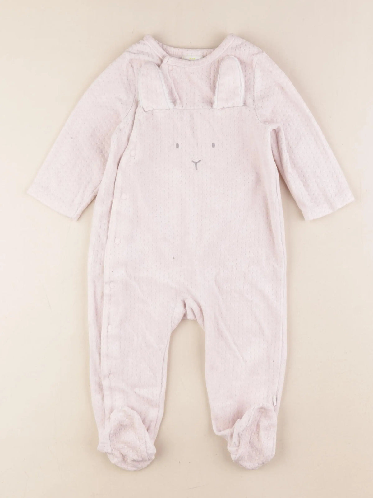 Tape à l'oeil - pyjama velours rose - 12 mois