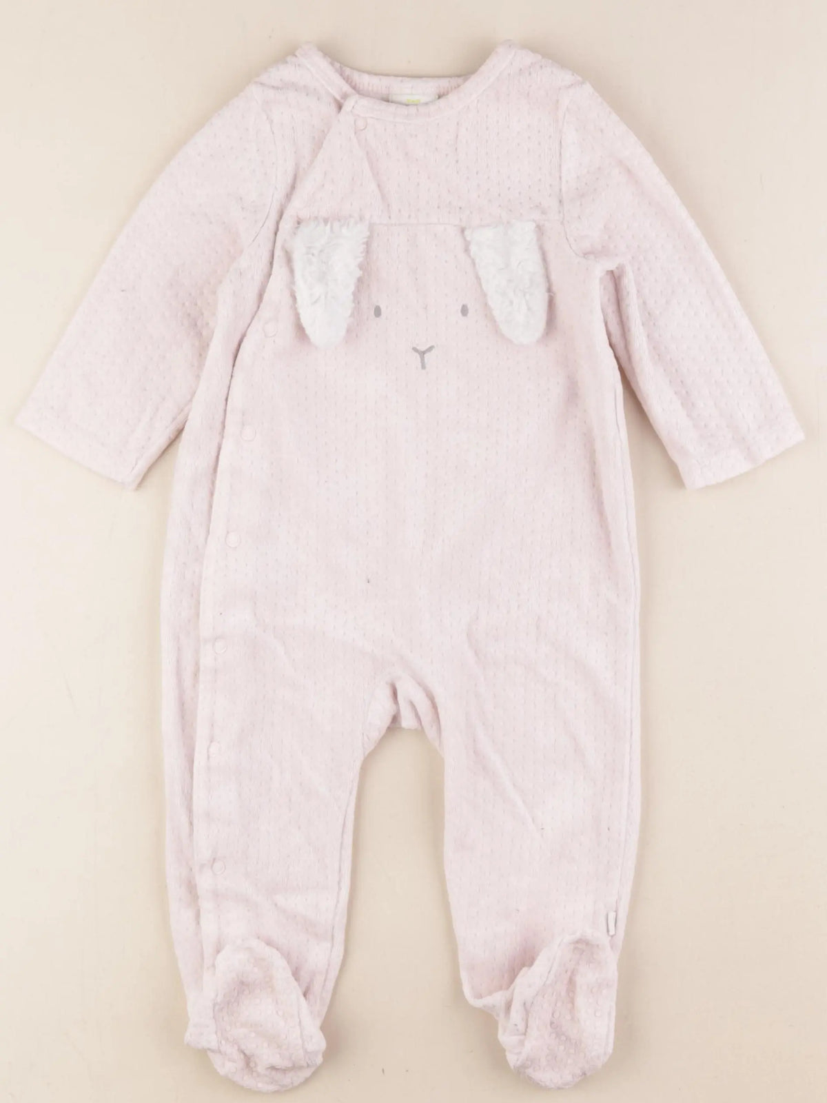 Tape à l'oeil - pyjama velours rose - 12 mois