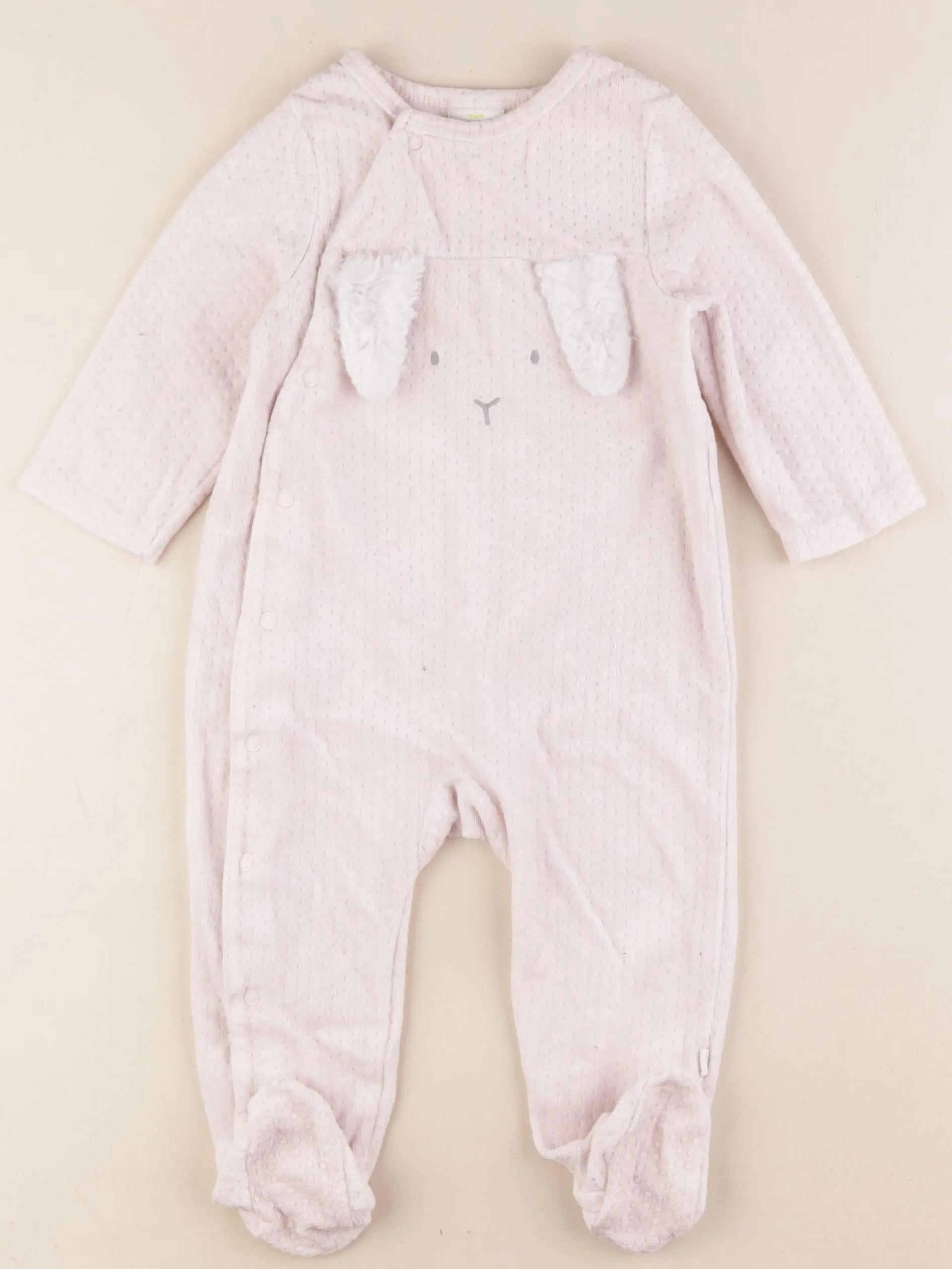 Tape à l'oeil - pyjama velours rose - 12 mois
