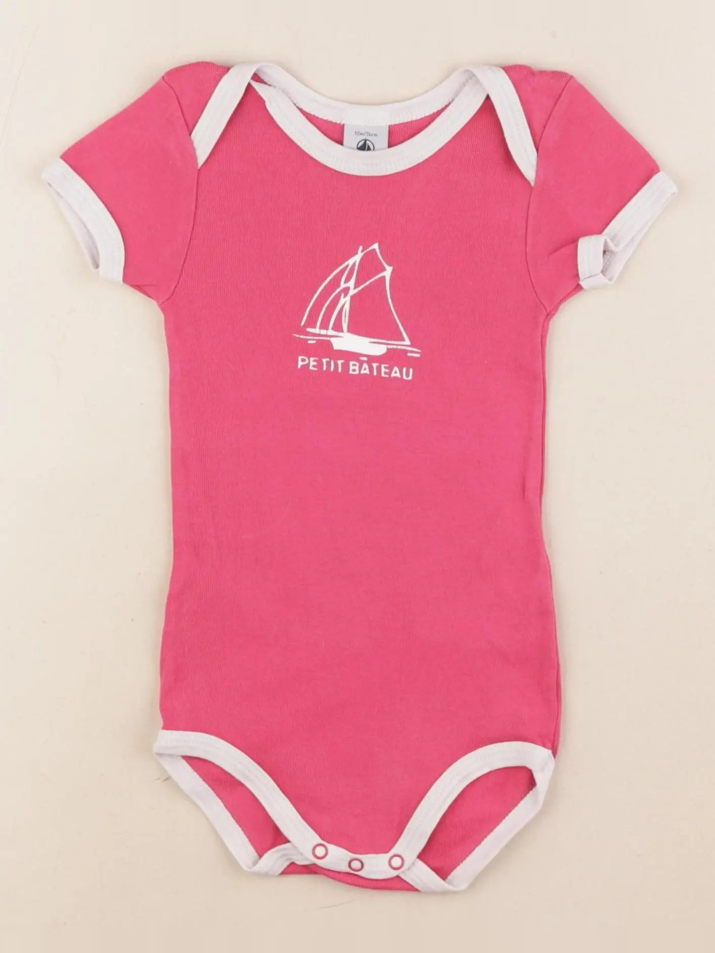 Petit Bateau - body rose - 12 mois