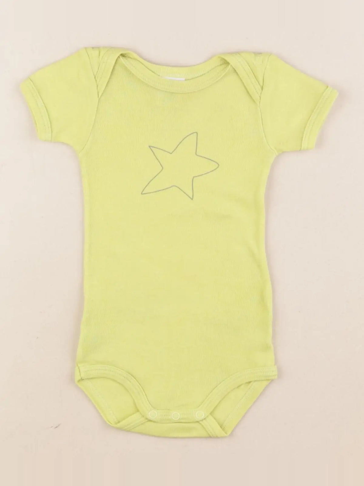 Petit Bateau - body vert fluo - 3 mois
