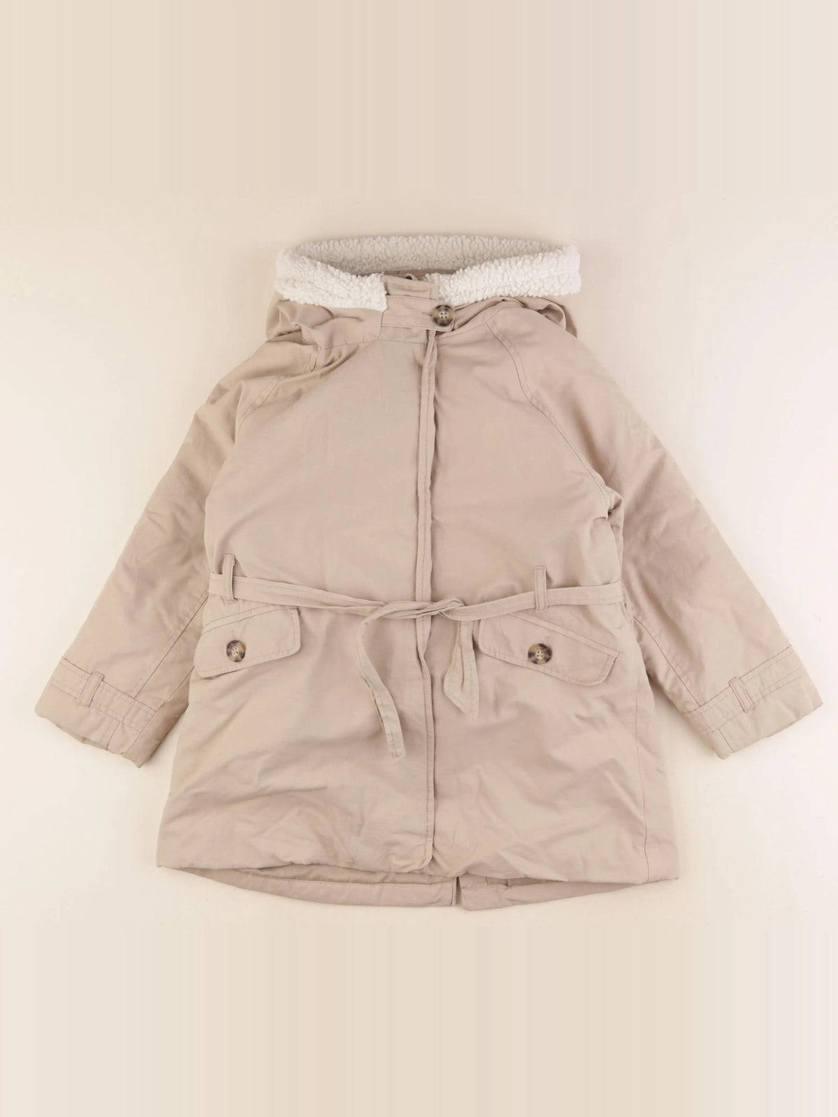 Vertbaudet - manteau doublure amovible beige - 7 ans