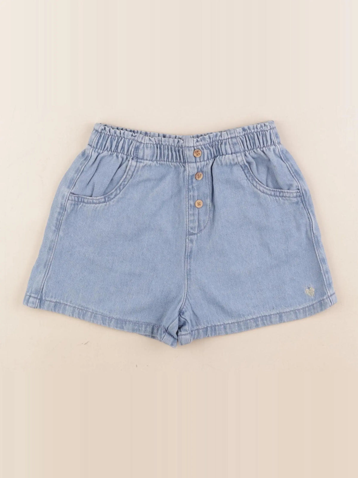 Vertbaudet - short bleu, or - 6 ans