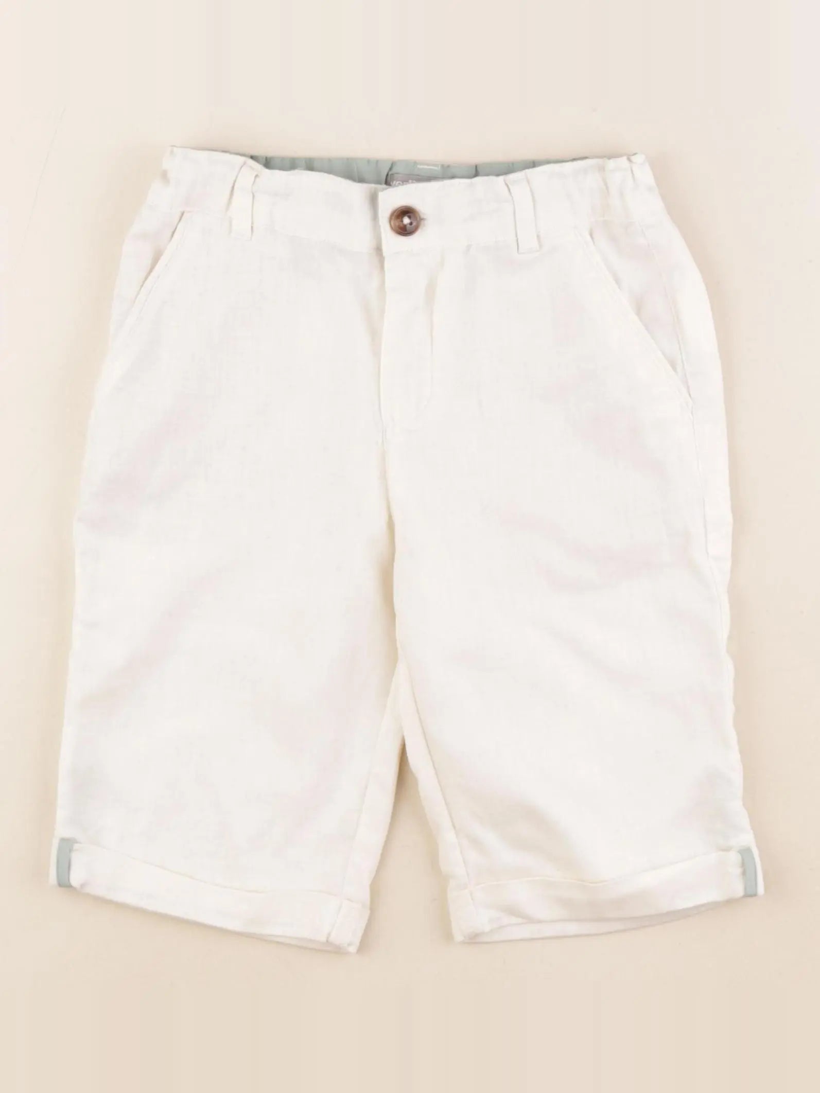 Vertbaudet - short beige - 7 ans