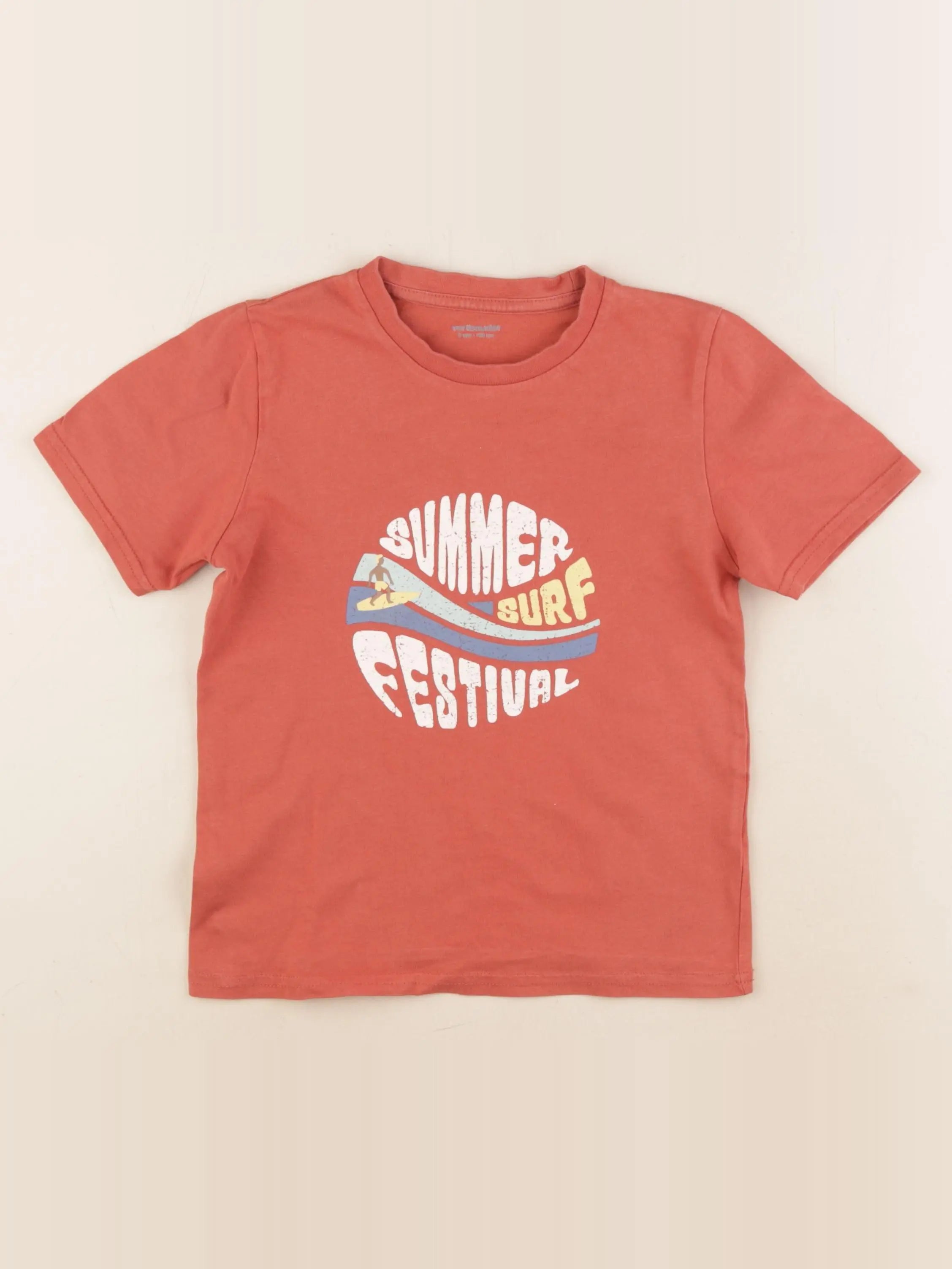 Vertbaudet - tee-shirt orange - 8 ans