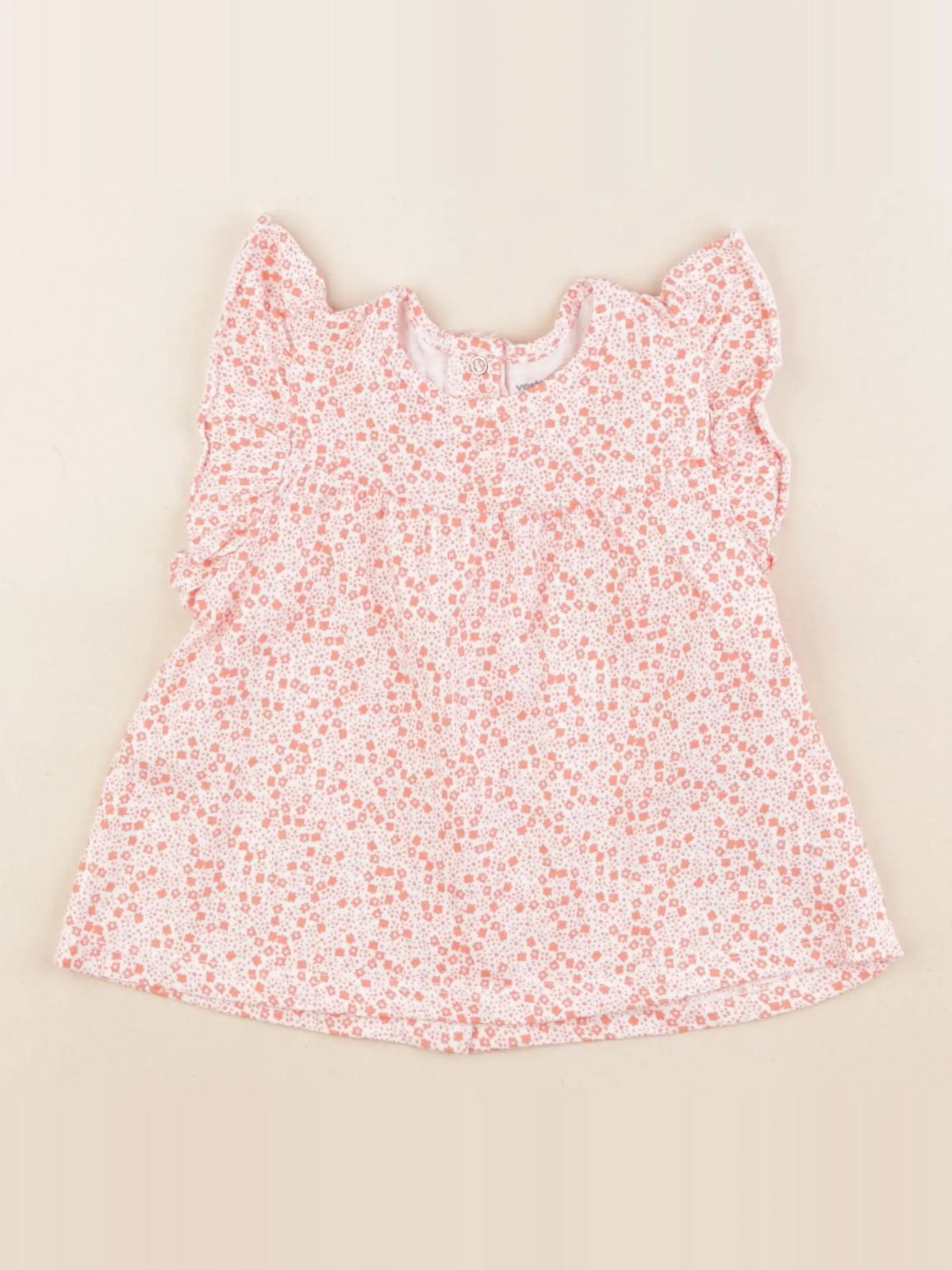 Vertbaudet - tee-shirt blanc, rose - 18 mois