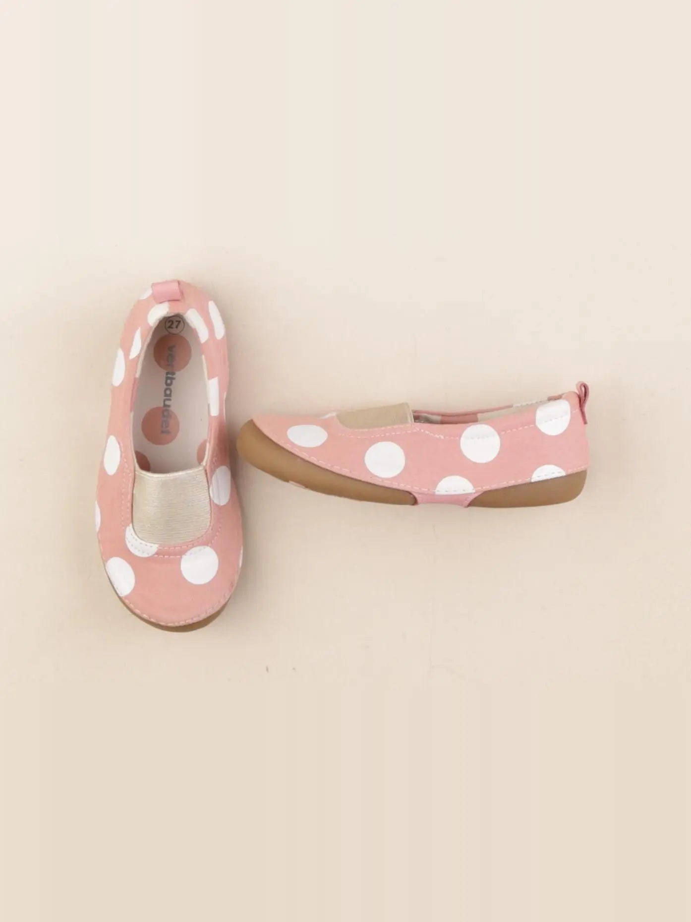 Vertbaudet - chaussons rose, or - pointure 27