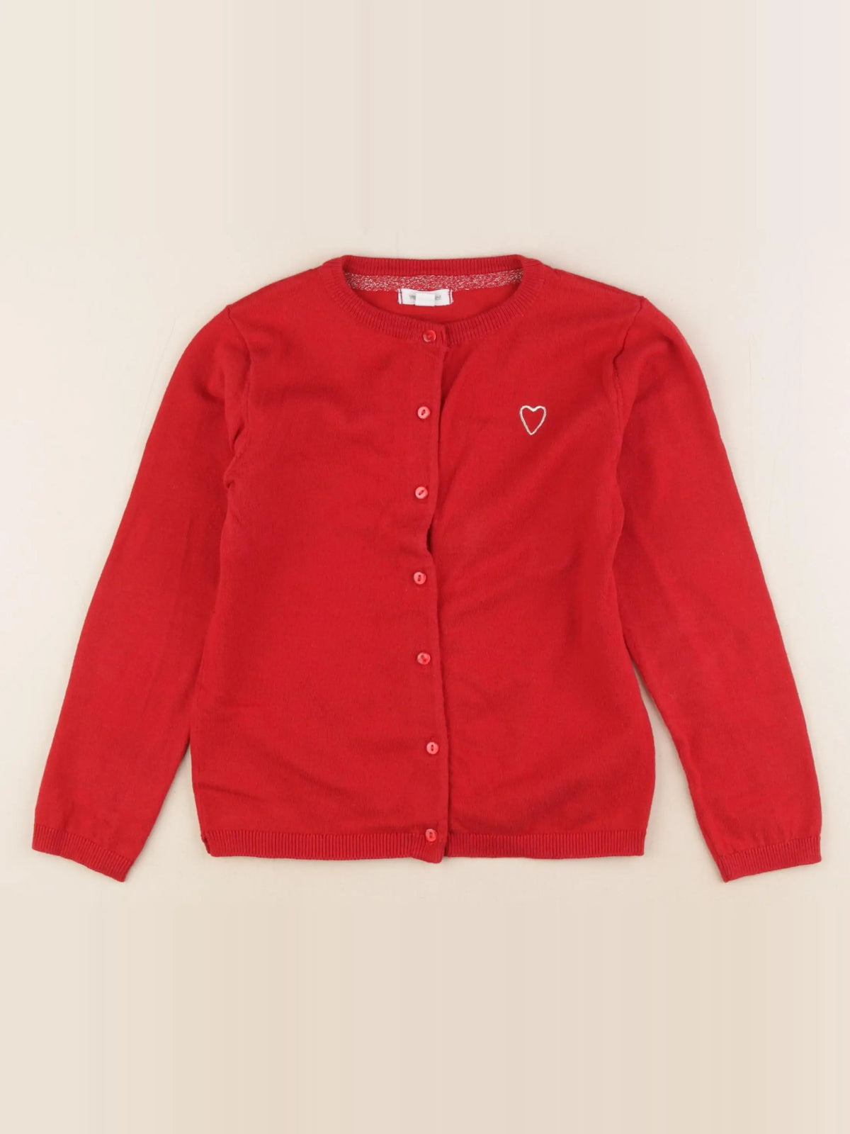 Vertbaudet - gilet rouge, or - 6 ans