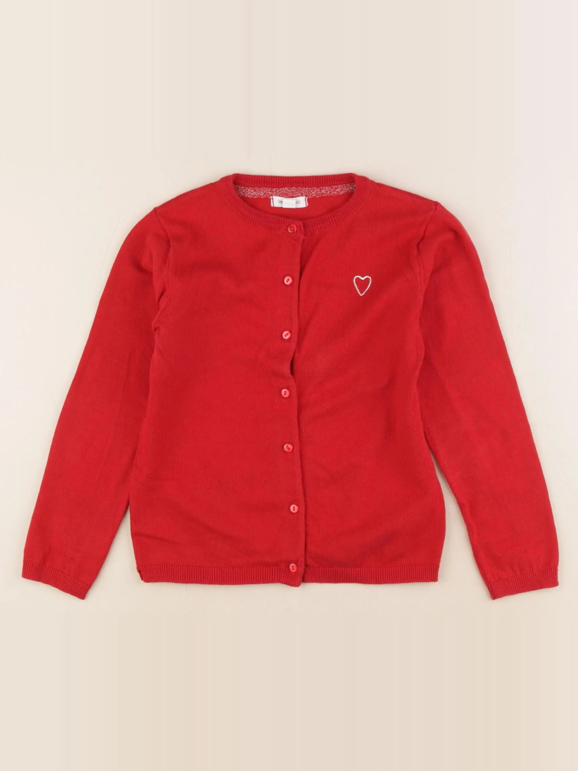 Vertbaudet - gilet rouge, or - 6 ans