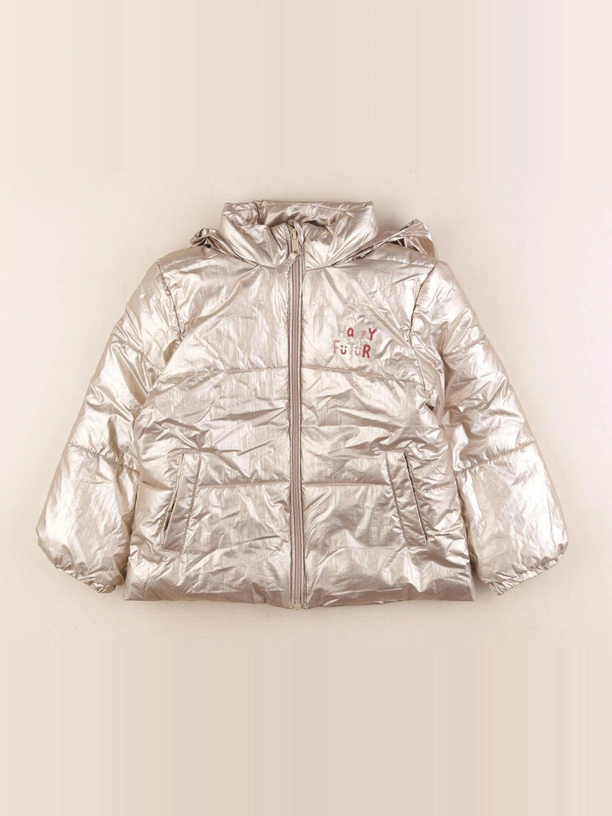 Vertbaudet - doudoune or, beige - 6 ans