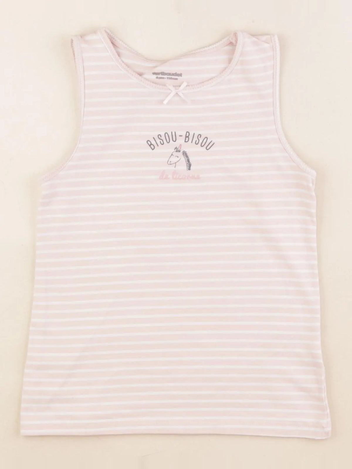 Vertbaudet - maillot de corps blanc, rose - 6 ans