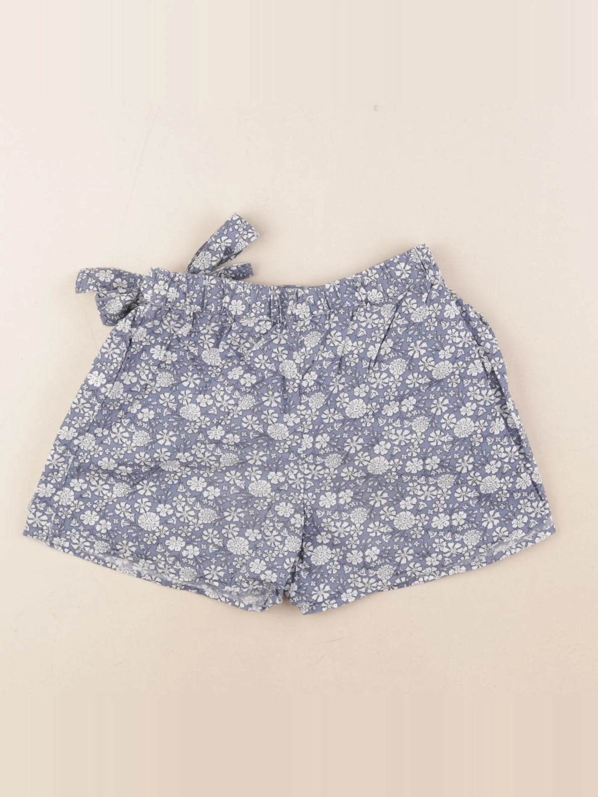 Vertbaudet - jupe short bleu, blanc - 7 ans