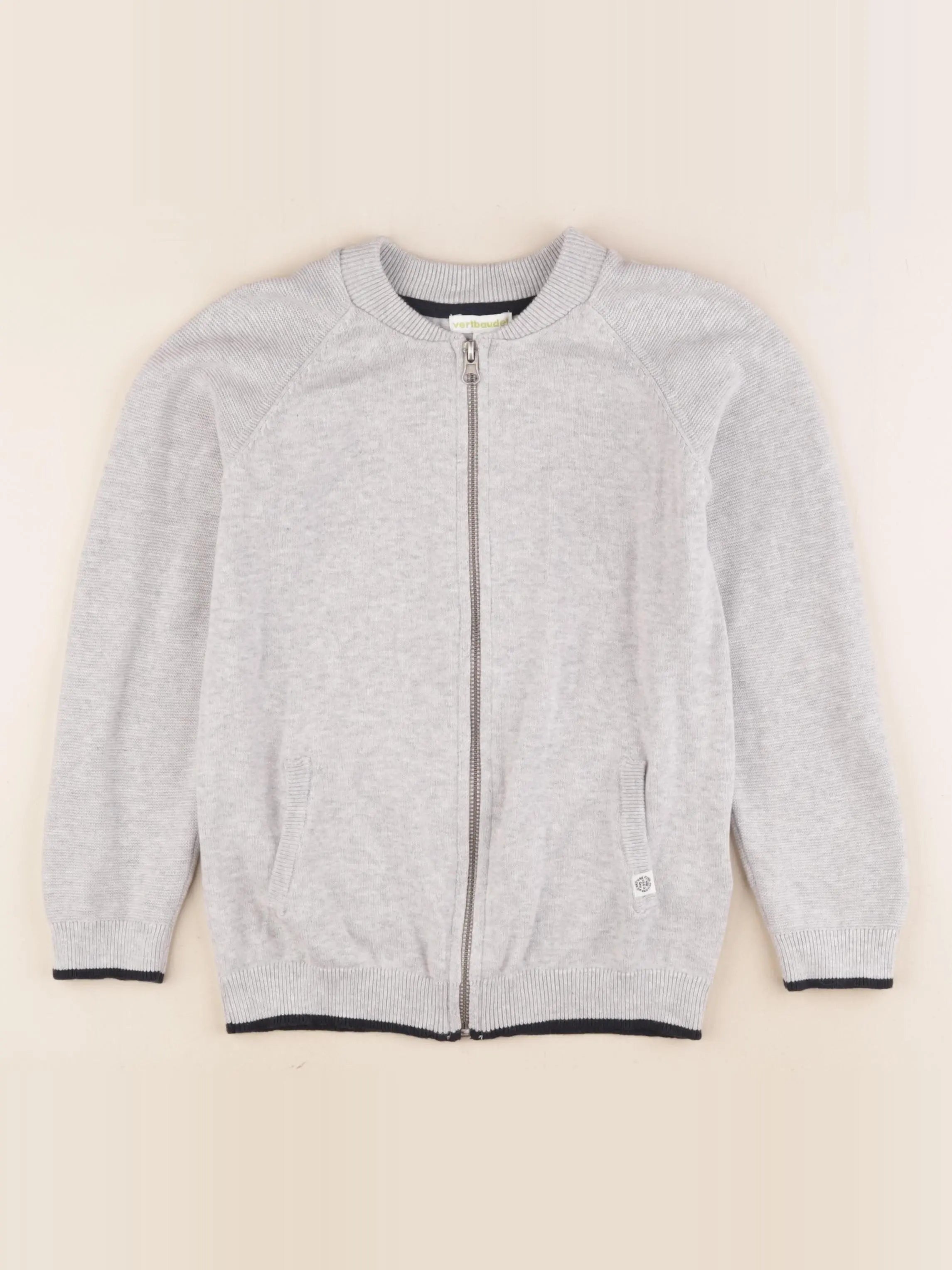 Vertbaudet - gilet gris - 8 ans
