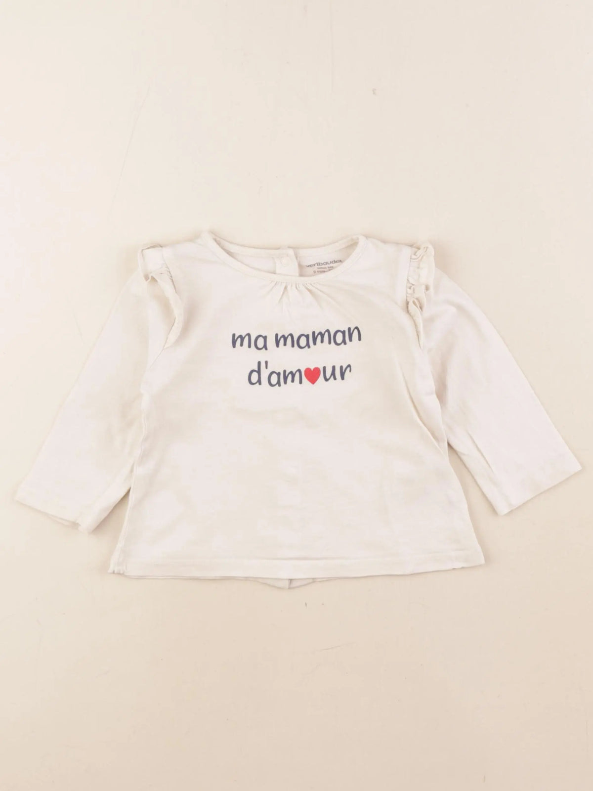 Vertbaudet - tee-shirt blanc - 9 mois
