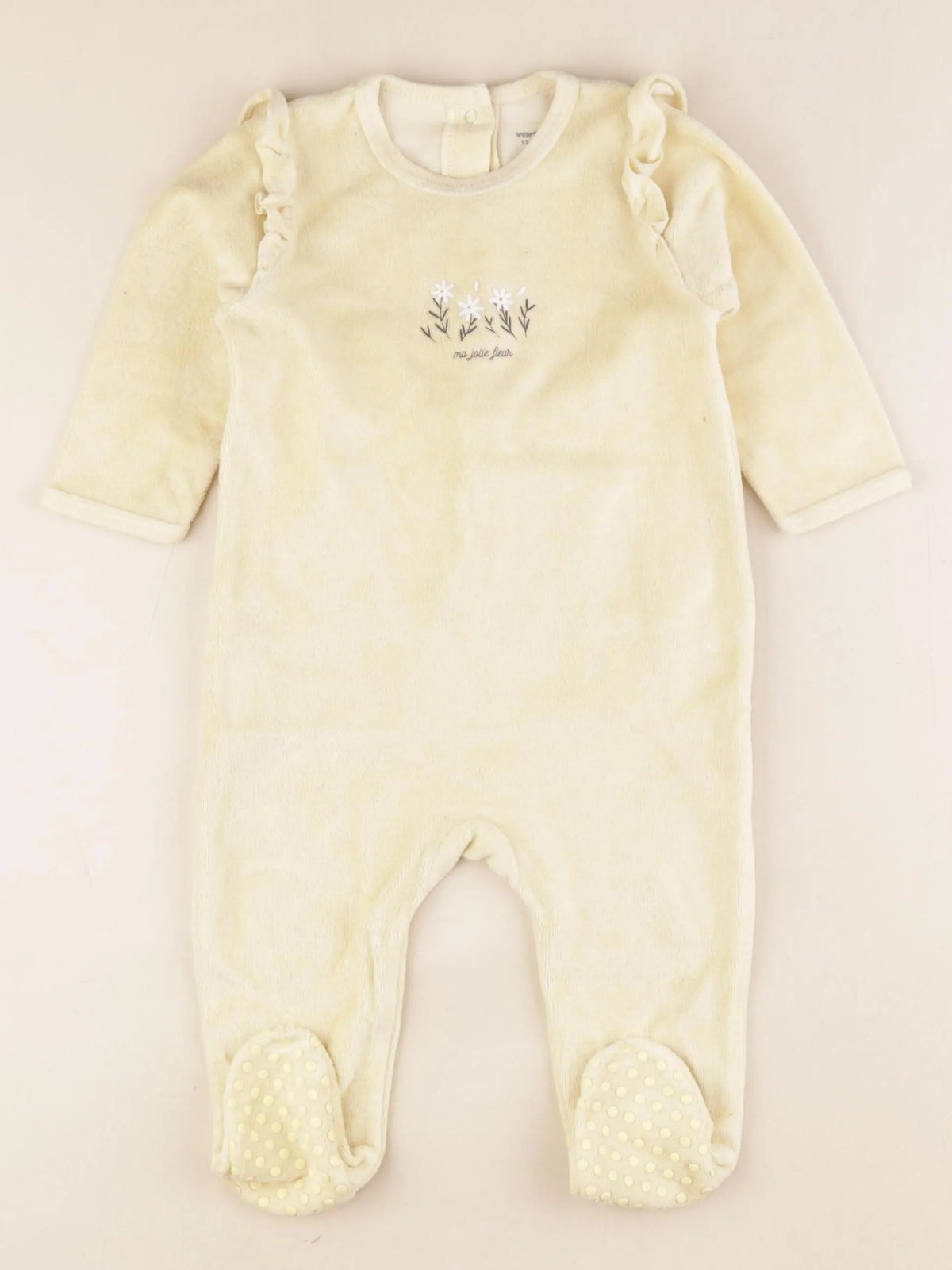 Vertbaudet - pyjama velours jaune - 12 mois