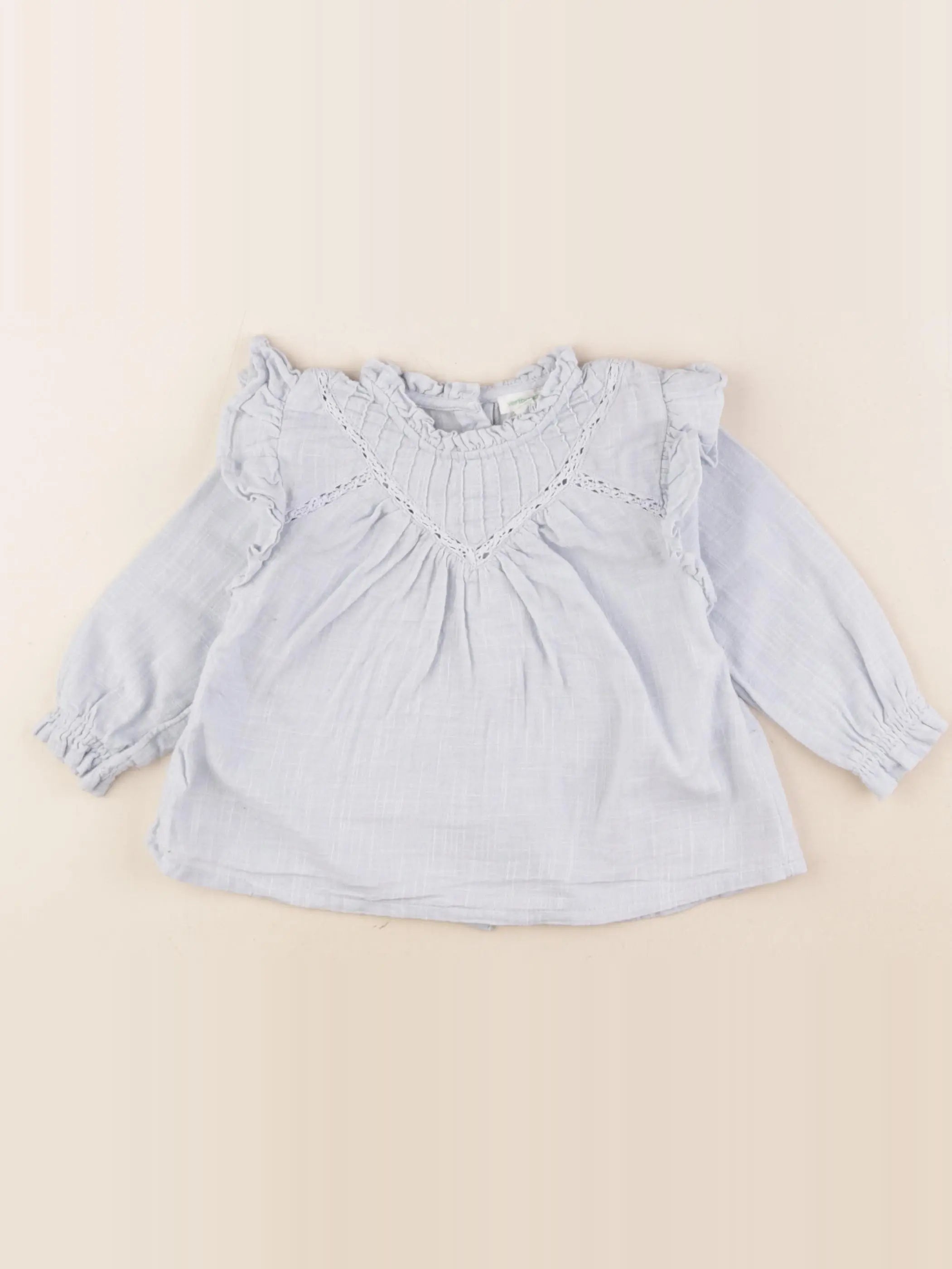 Vertbaudet - blouse bleu - 12 mois